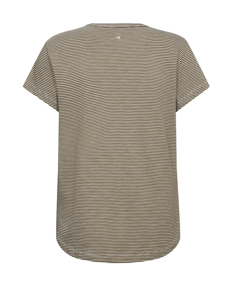 Mos Mosh - MMCamp O-SS Stripe Tee Olive