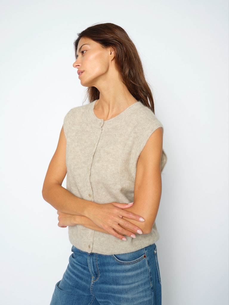 Mos Mosh - MMAlmine Thora Strik Vest Feather Gray