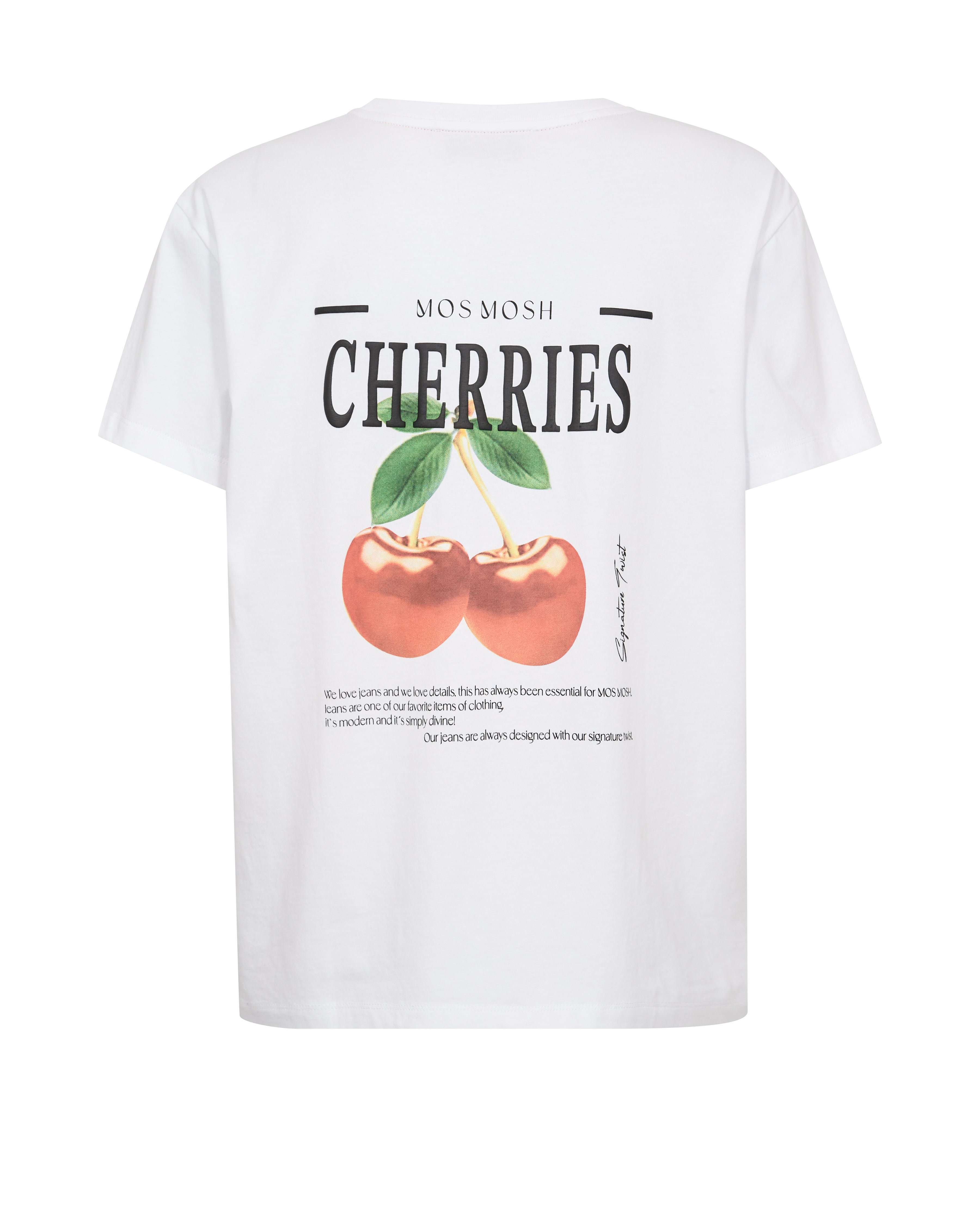 Mos Mosh - MMLail O-SS Cherry T-shirt Hvid