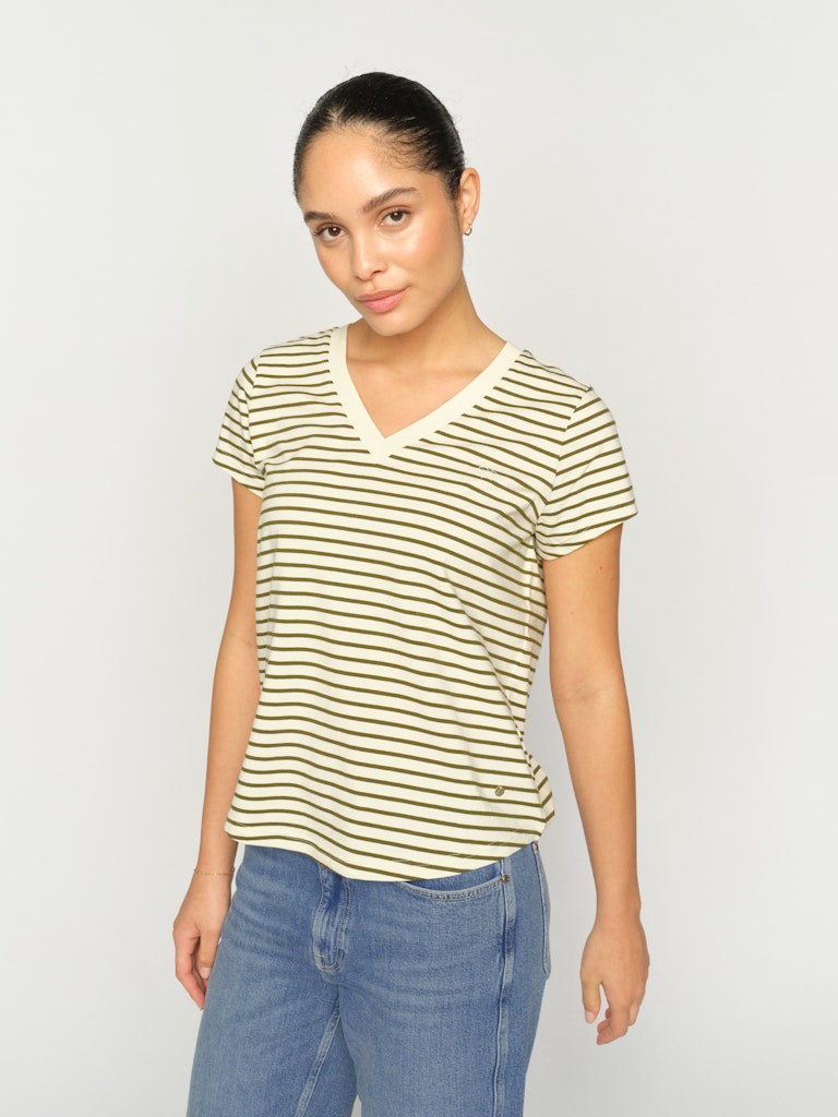 Mos Mosh - MMKala Stripe t-shirt, Olive