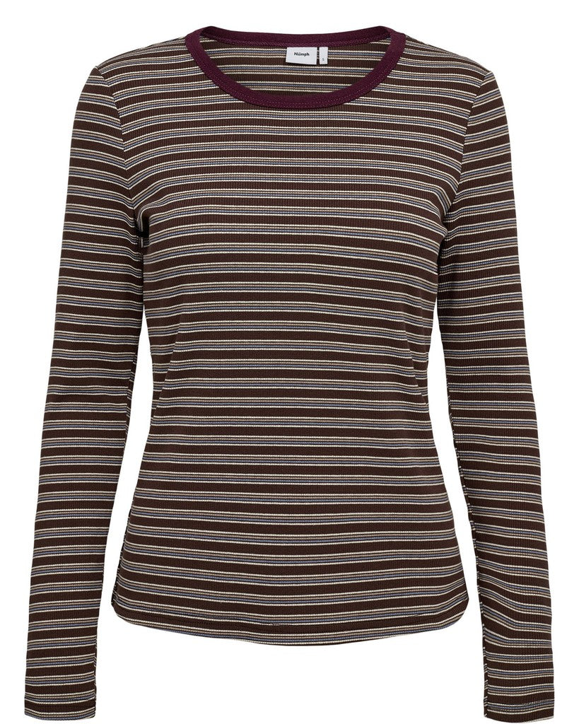 Nümph - NUHENNESY Bluse Brun Strib