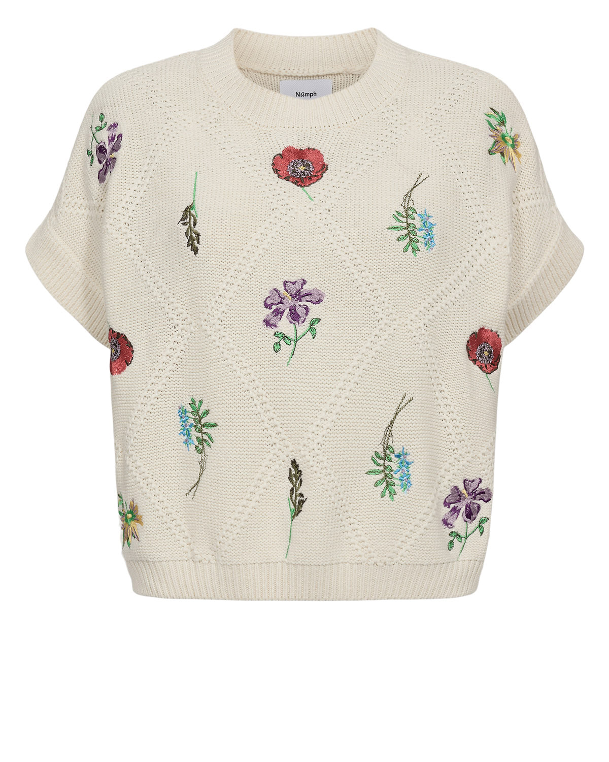 Nümph - Nuamie Pullover Strikket vest med blomsterbroderi