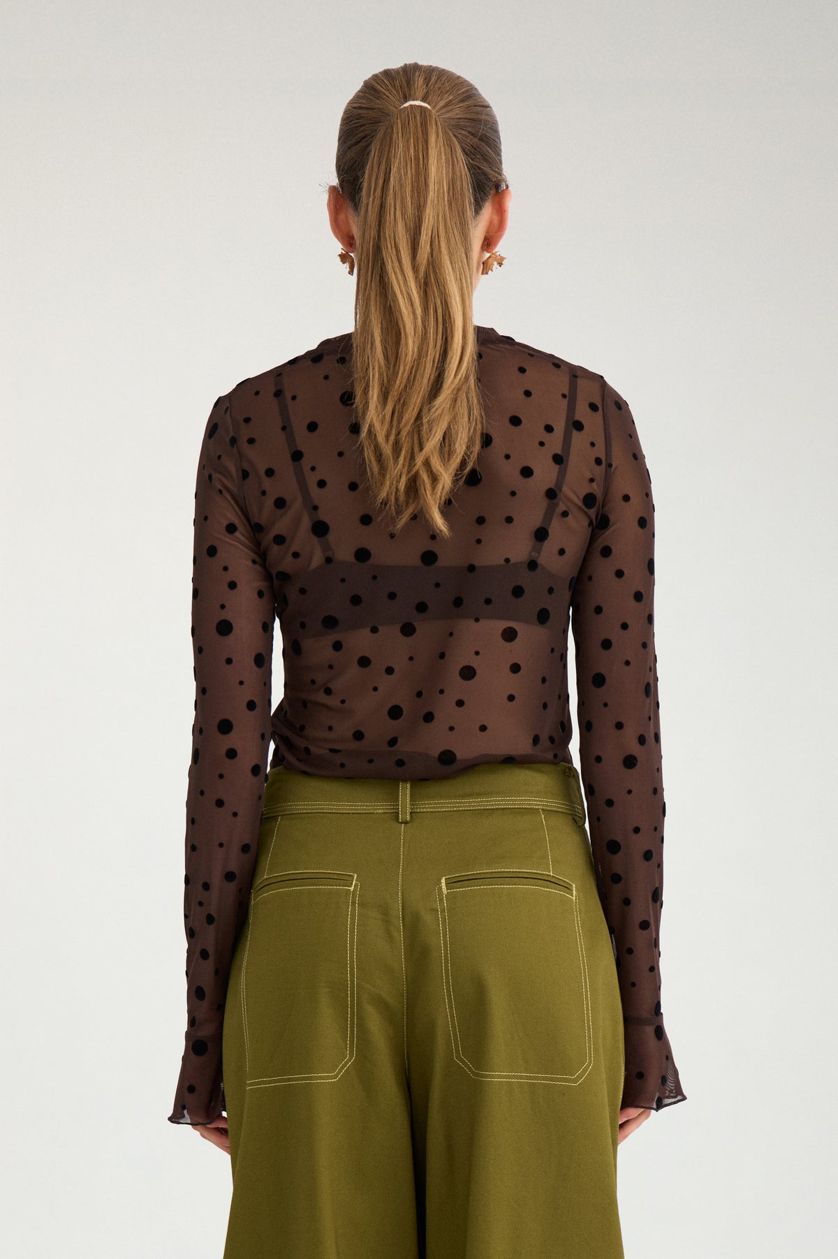 Nümph - NUEvita Meshbluse i brun