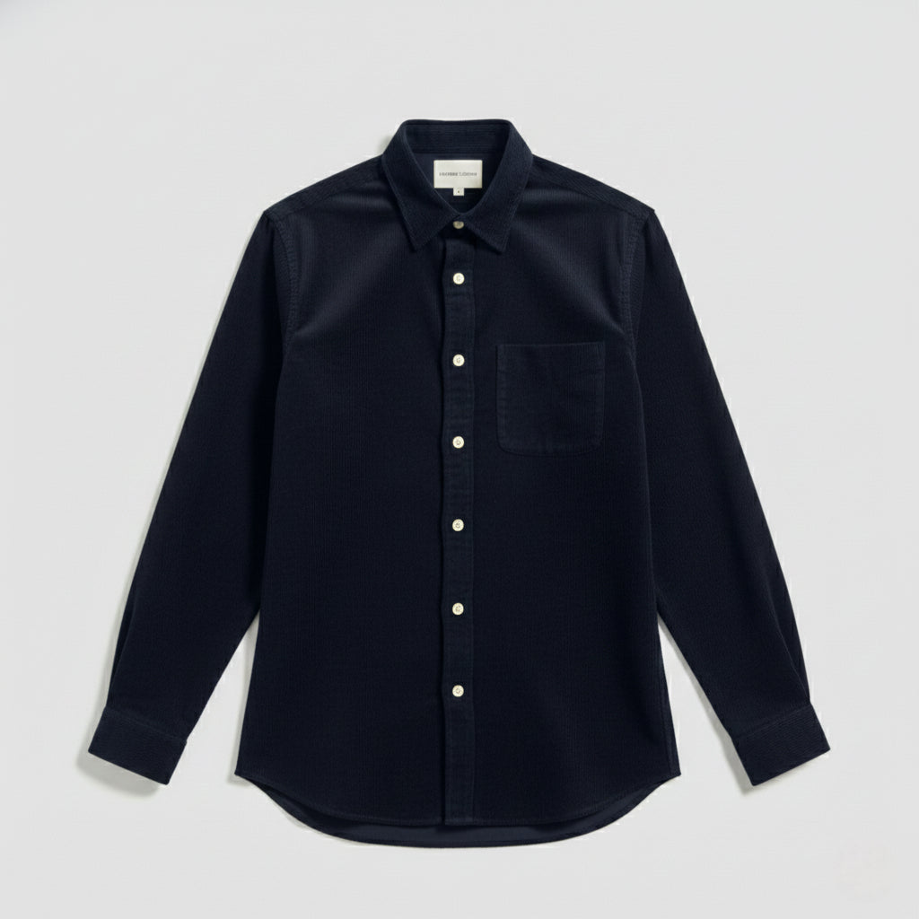 PLENUM STUDIO - Nils Core Corduroy Skjorte Navy