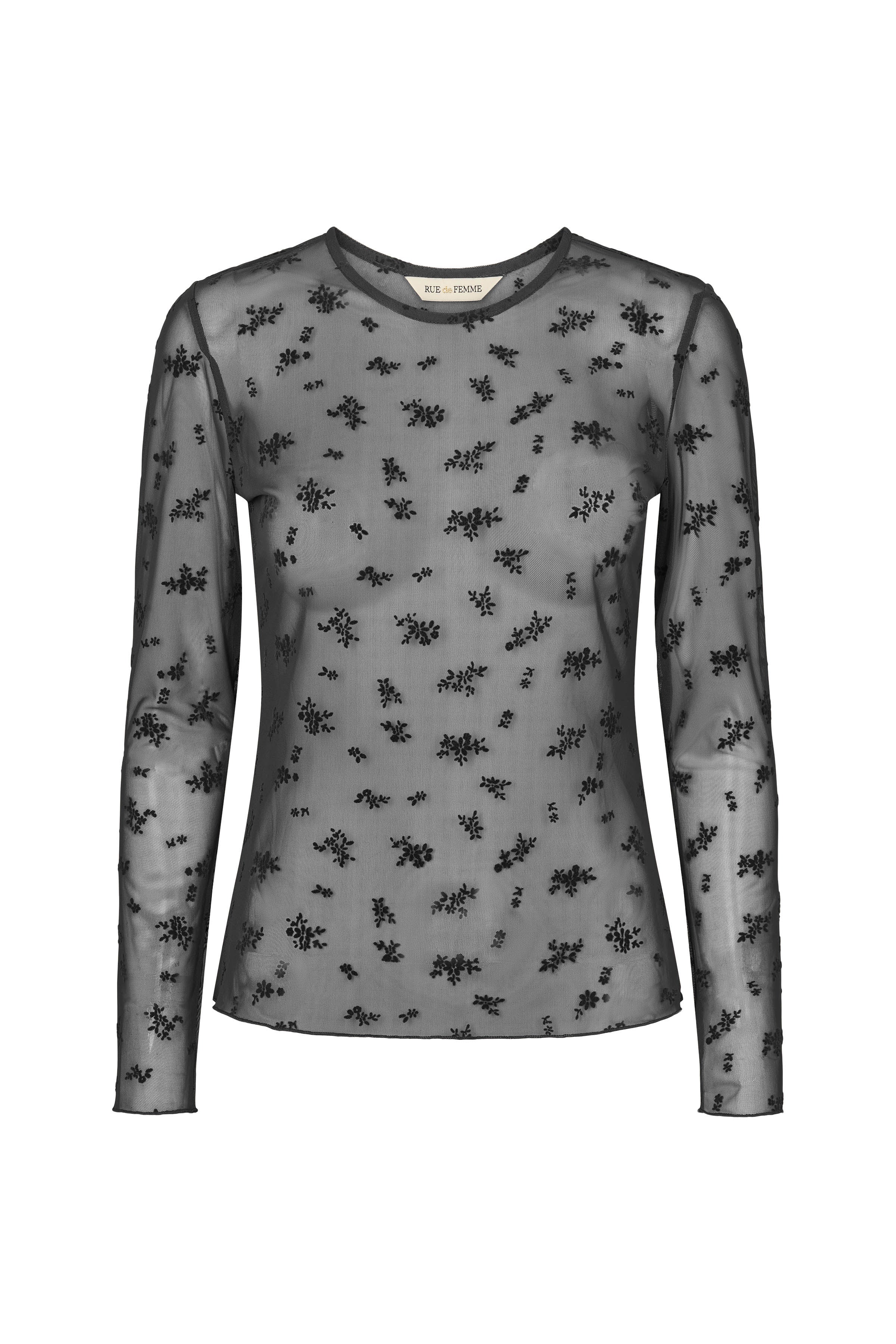 Rue De Femme - Round Neck Blouse, sort