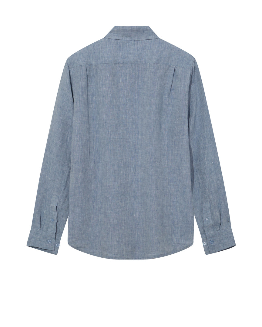 Mos Mosh Gallery MMGTheo Linen Shirt – Lyseblå