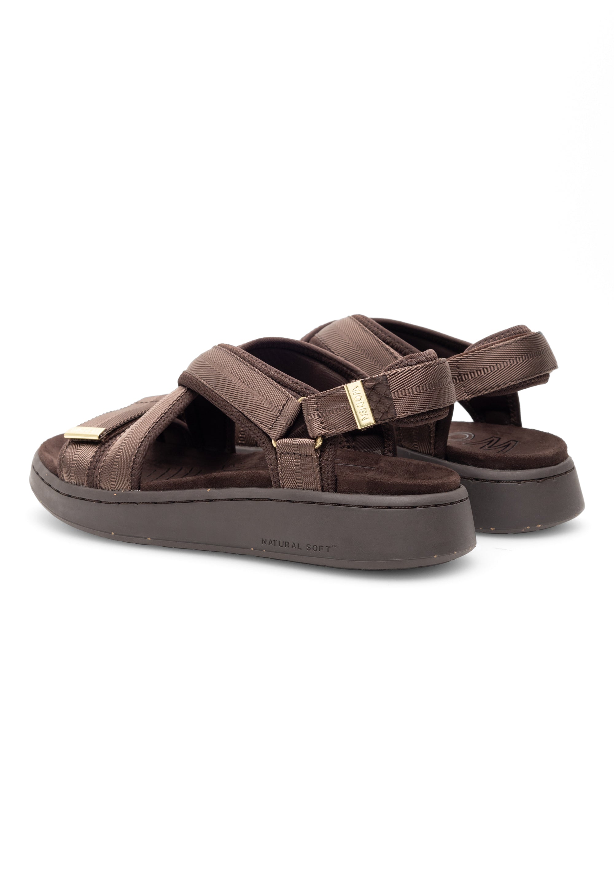 Woden - Line Cross Sandal Brun