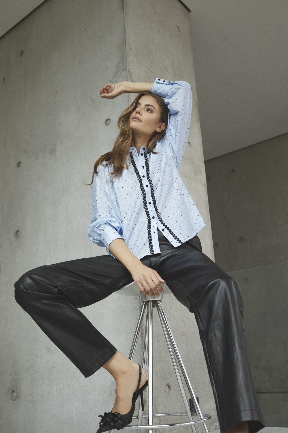 Co' Couture - DallyCC Dot Shirt, pale blue