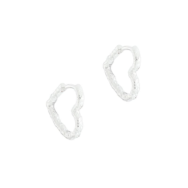 Love Me Heart Hoop Sølv – Aqua Dulce