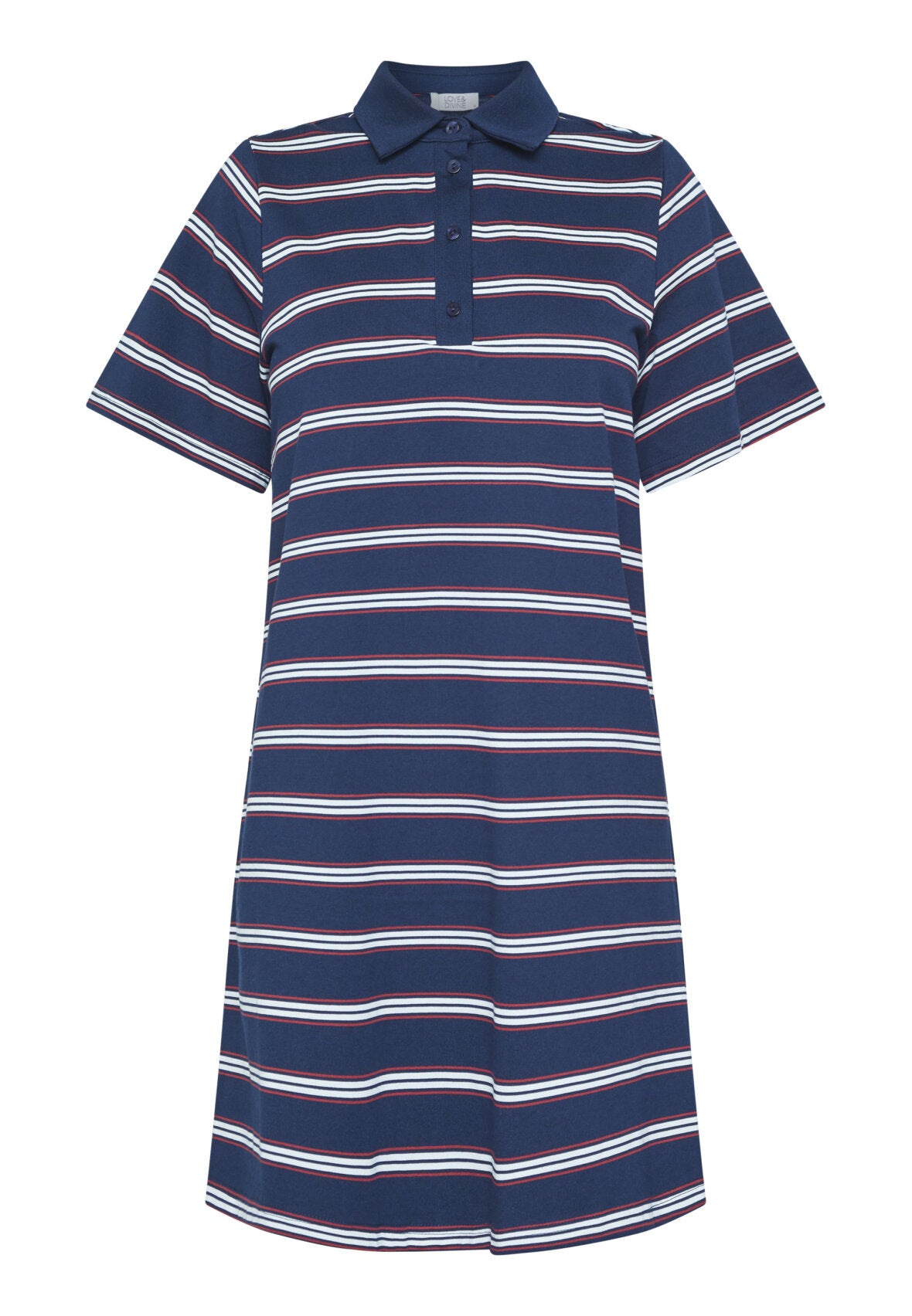 Love1349 polo dress – stribet T-shirt kjole i bomuldsblanding fra Love & Divine