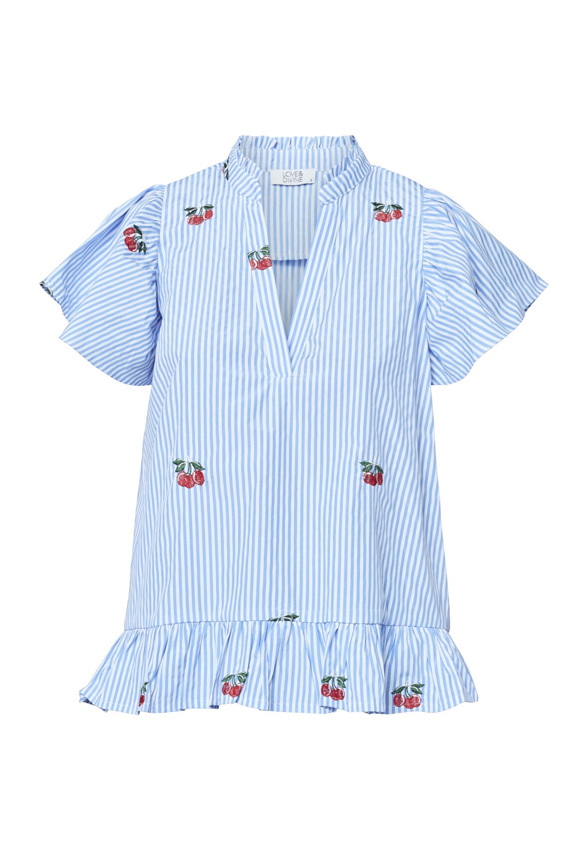 Love1384 Bluse – Bluse med Kirsebær | Love & Divine