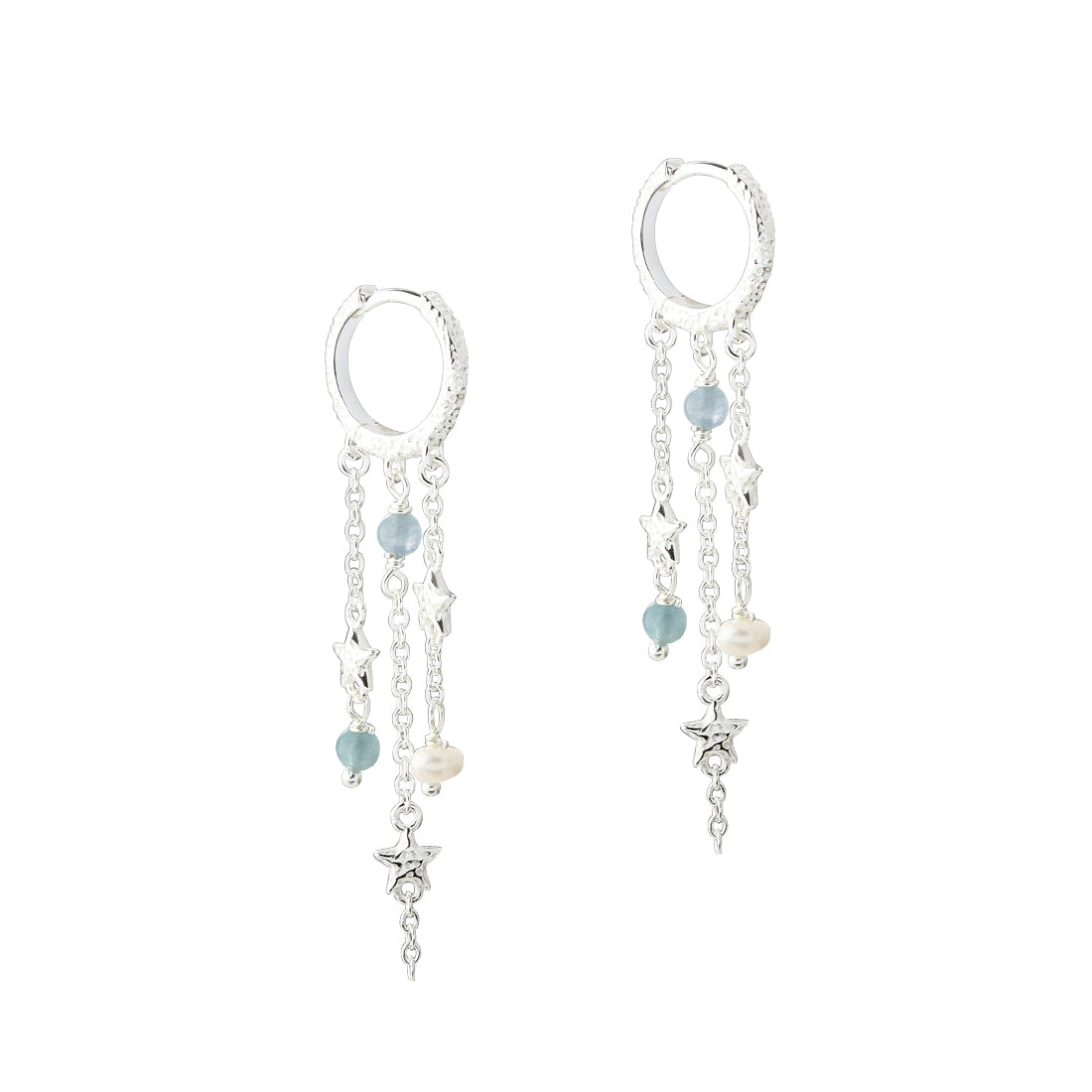 Stella Hoop Blue – Sølv Hoop fra Aqua Dulce