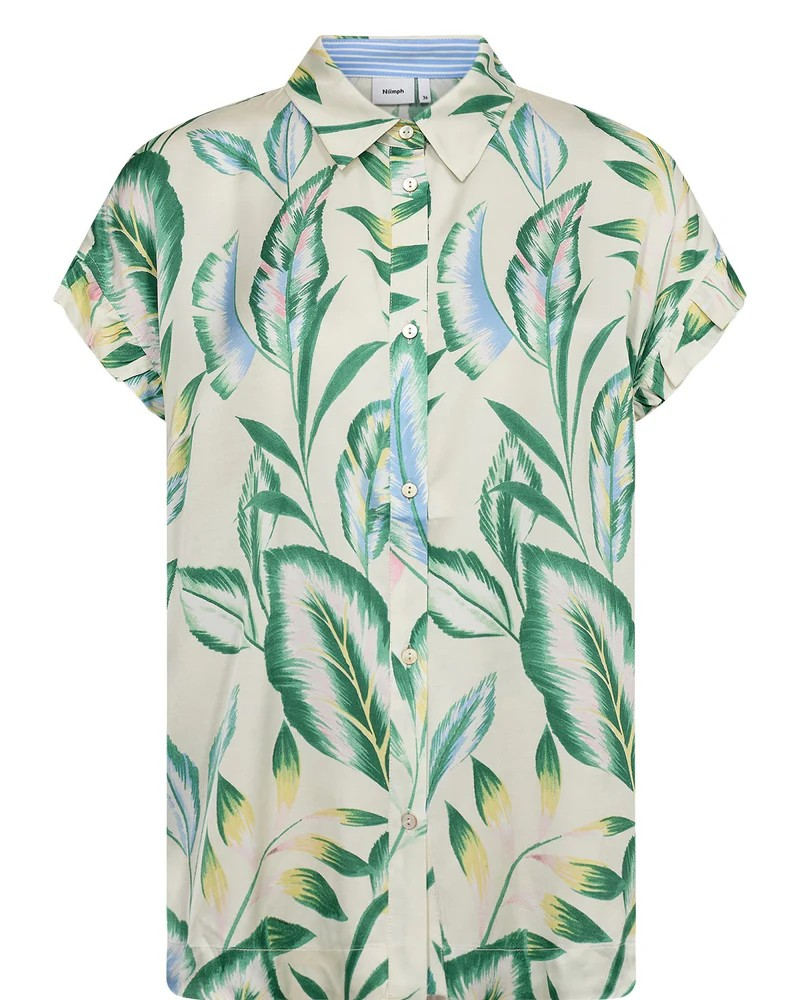 NUGwenna – grøn mønstret skjorte i viskose | Nümph