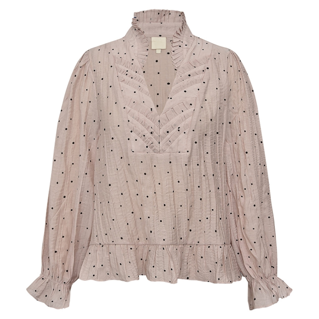 Gossia NazliGO Blouse - Prikket Bluse med Flæser