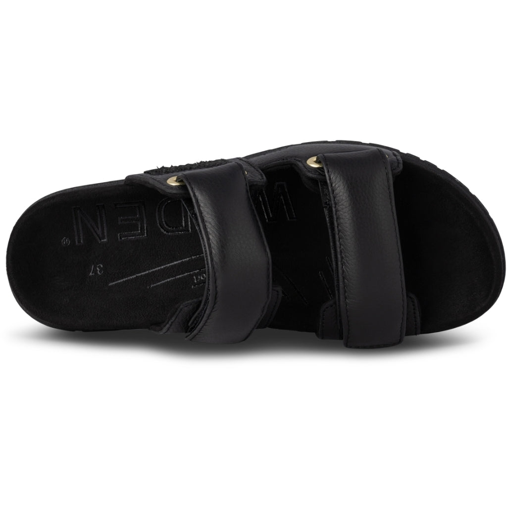 Woden Lisa Leather Sandal – Sort sandal med komfort