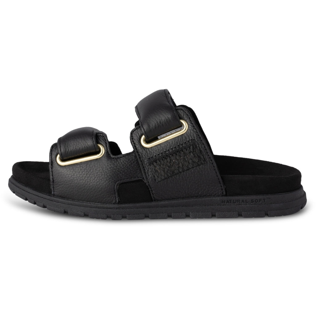 Woden Lisa Leather Sandal – Sort sandal med komfort