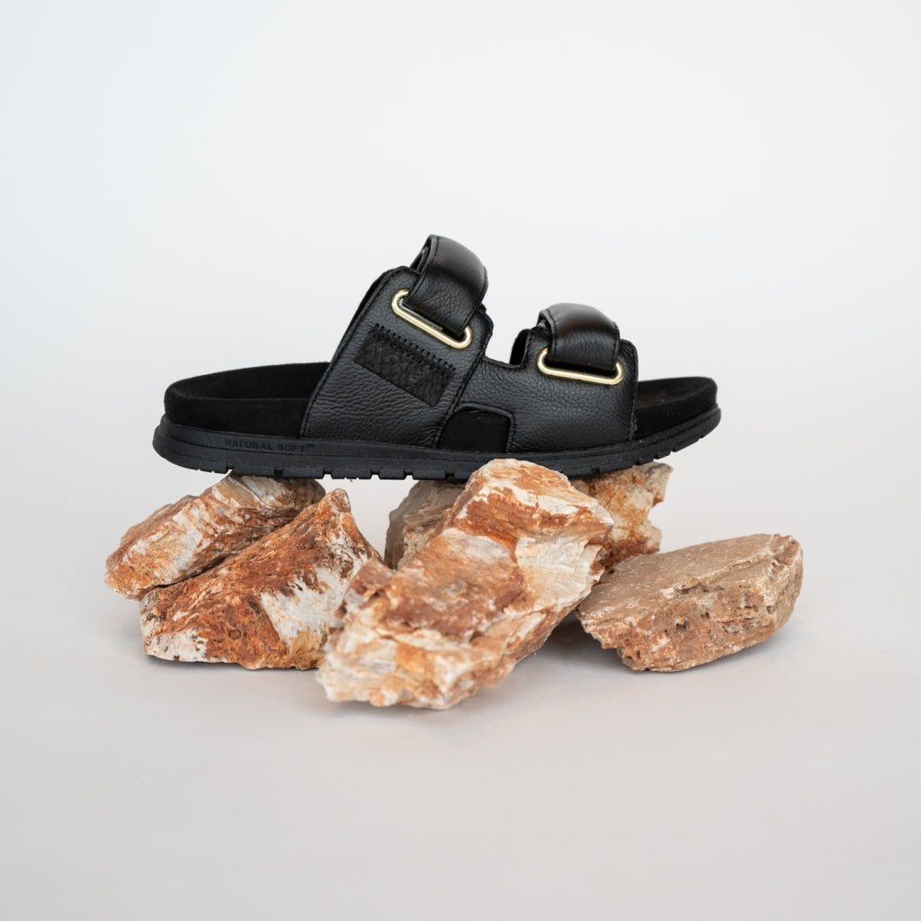 Woden Lisa Leather Sandal – Sort sandal med komfort