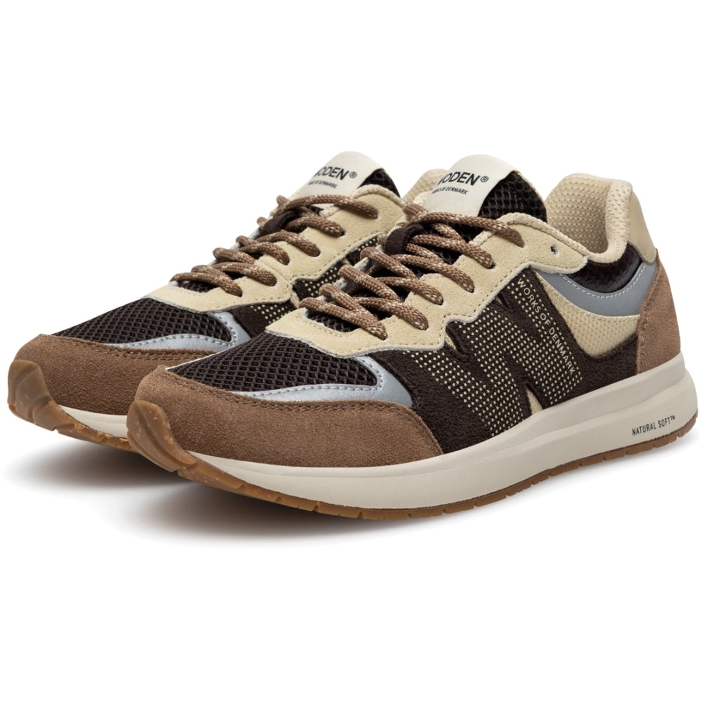 Woden - Rigmor Open Mesh i Chocolate multi
