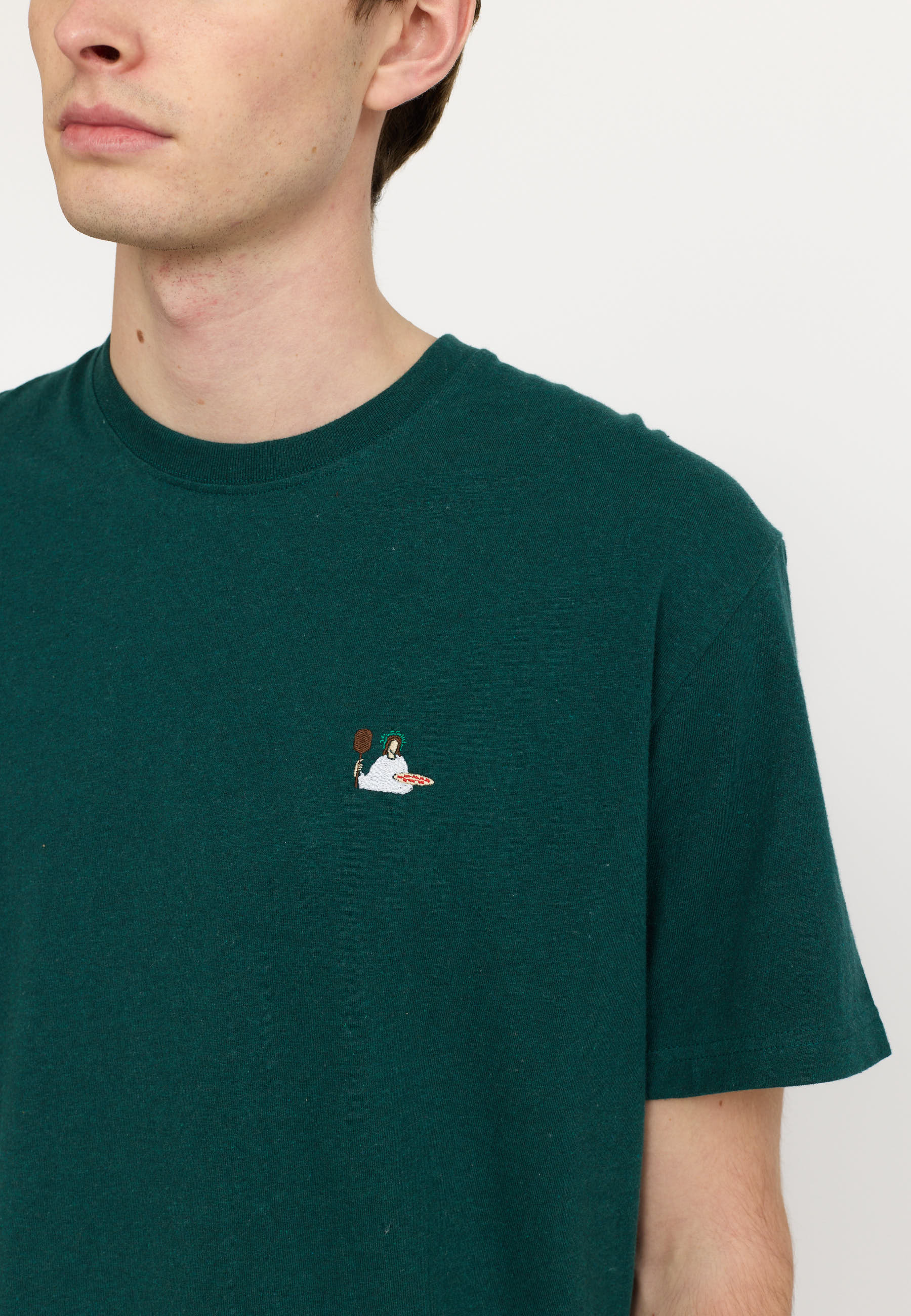 Revolution - T-shirt med pizzamand i petrol