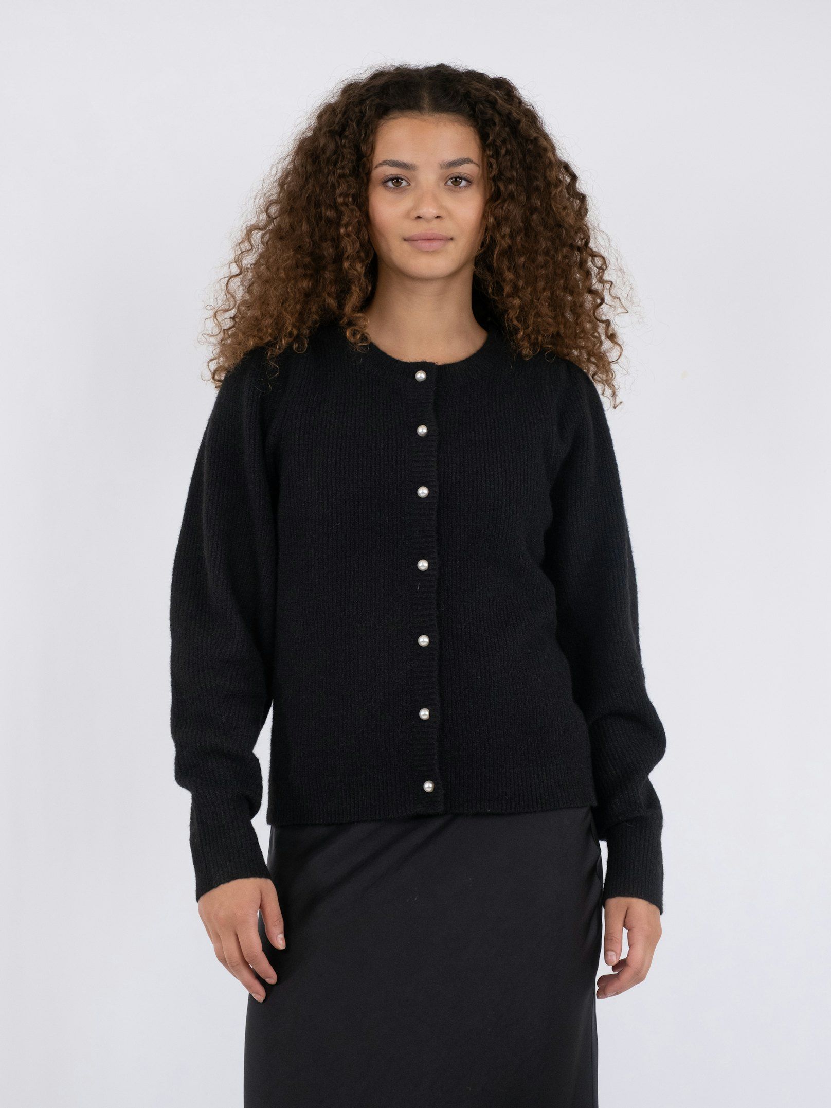 Neo Noir Nuna strik cardigan sort