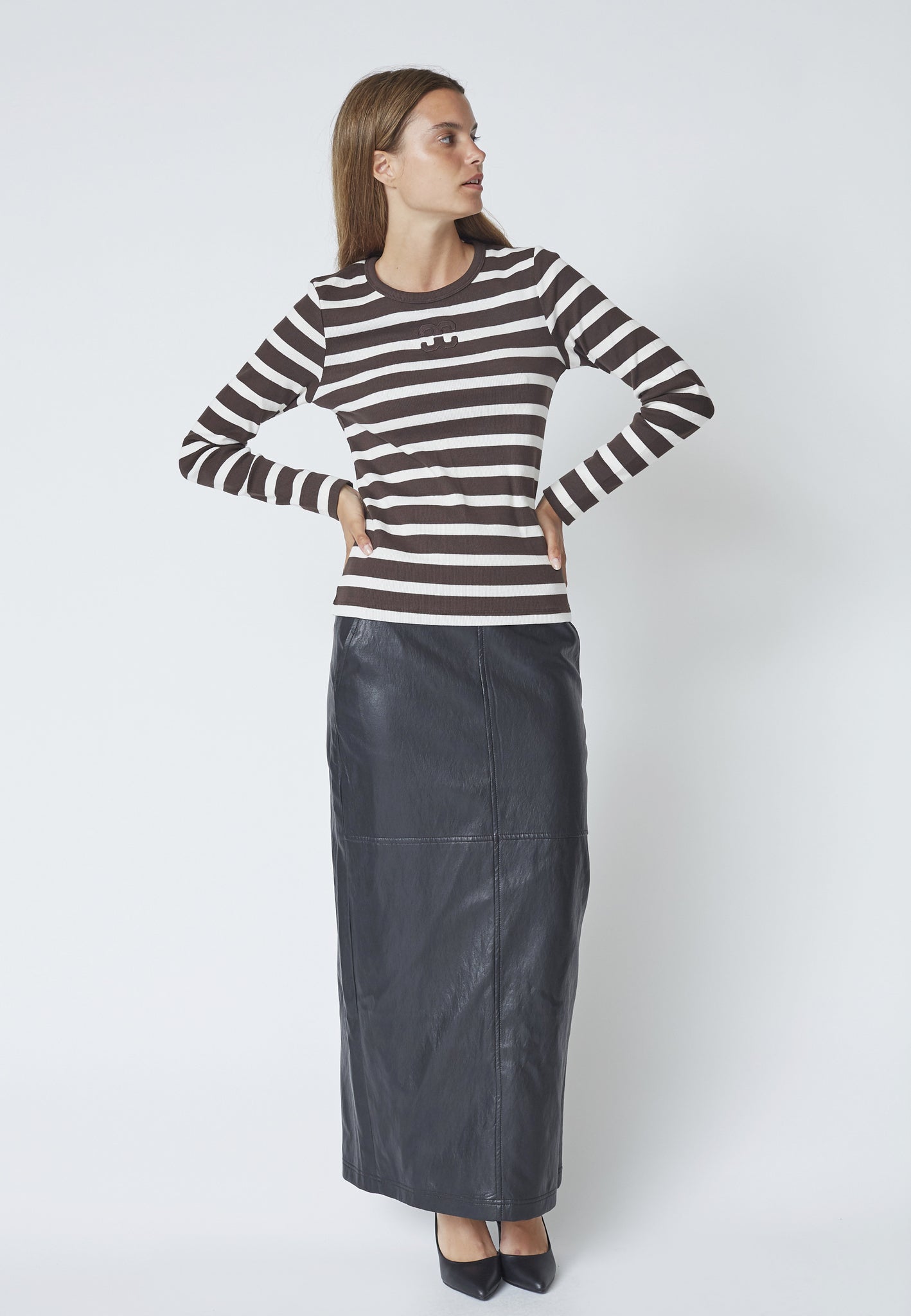 Co' Couture - GrannyCC Rib Bluse i Brun/creme