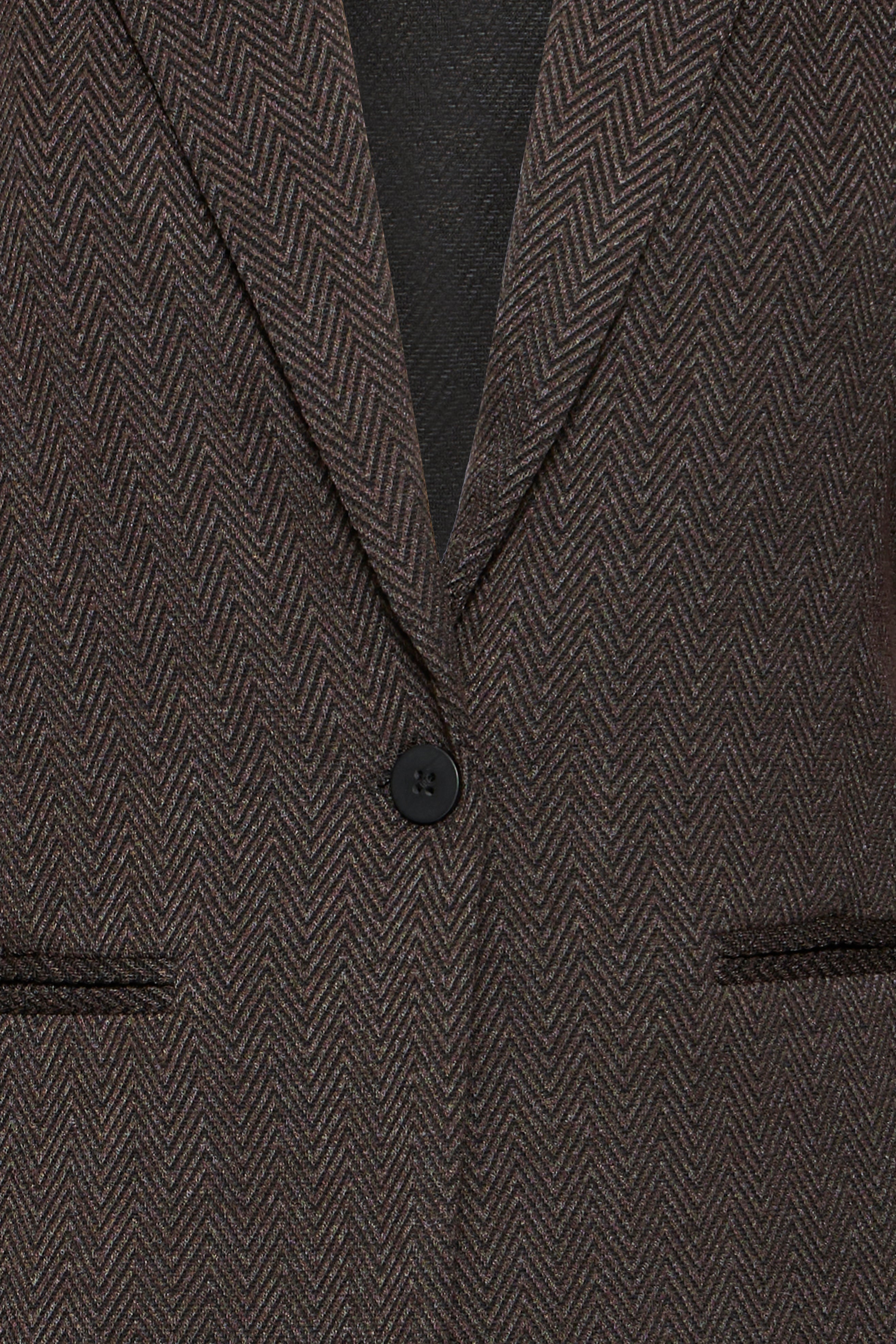 Ichi - IHKate jaquard blazer i mørkebrun