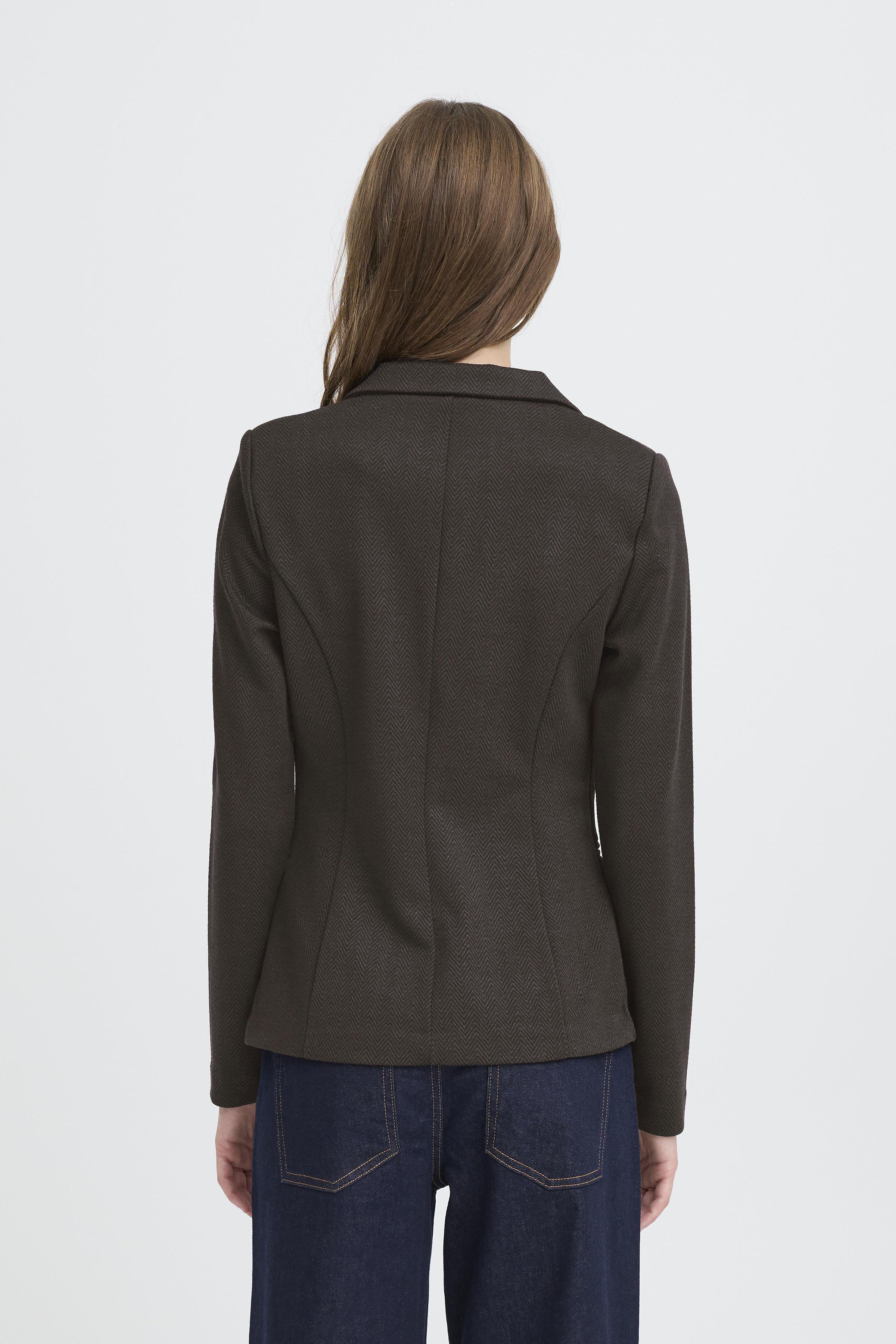 Ichi - IHKate jaquard blazer i mørkebrun