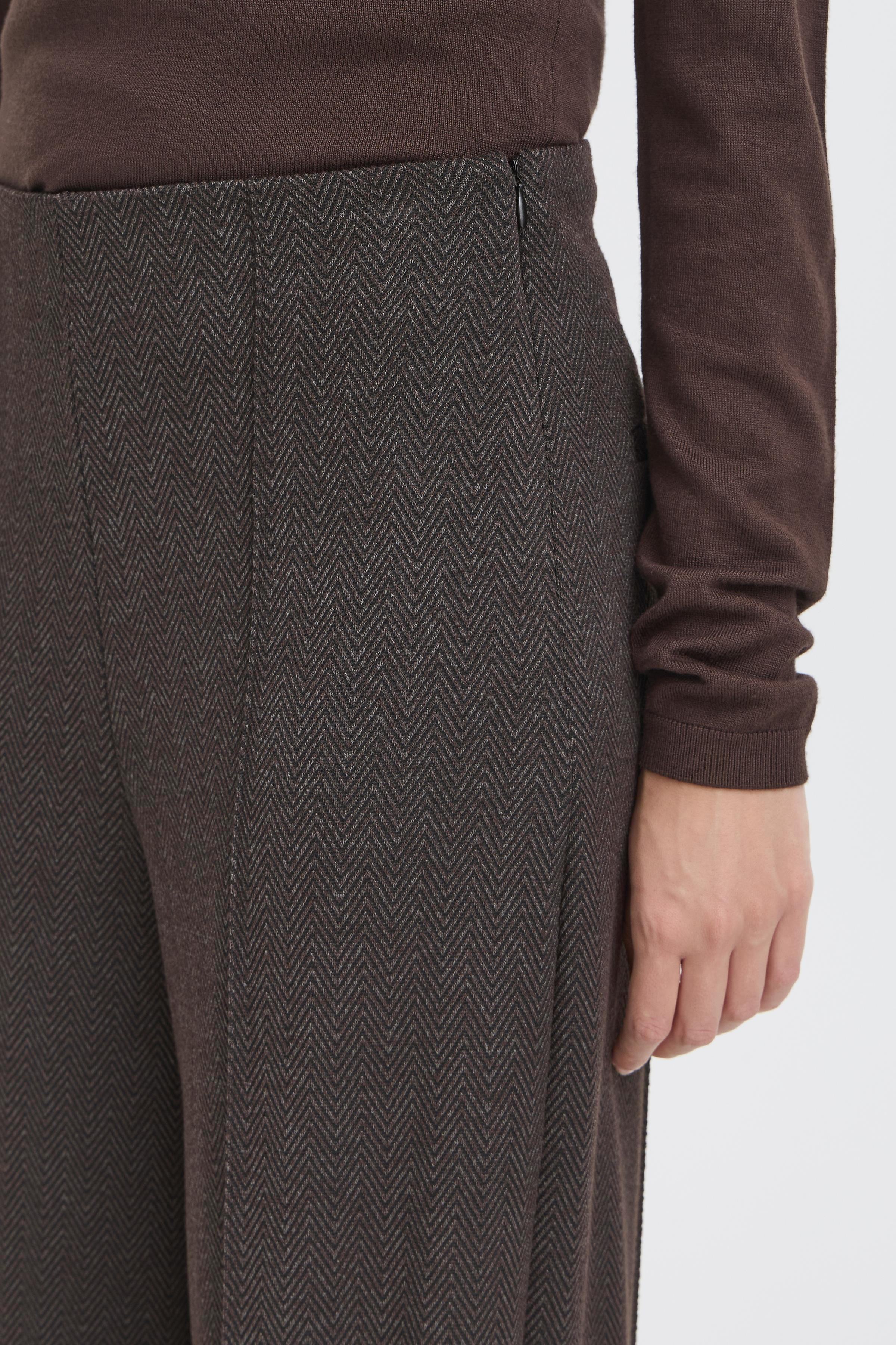 Ichi - IHKate Jacquard Bukser i mørkebrun