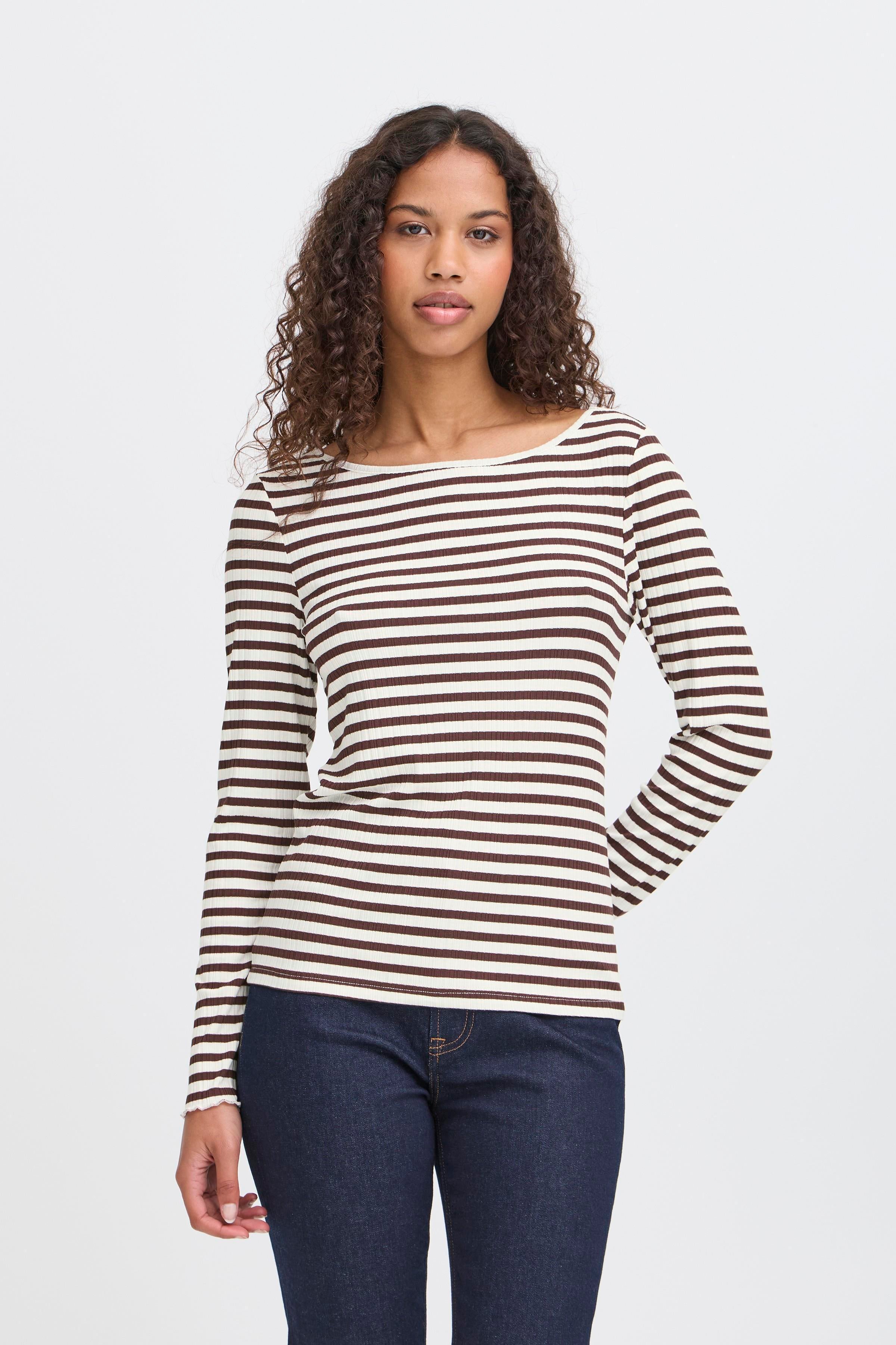 Ichi - IHCella stribet bluse i rib