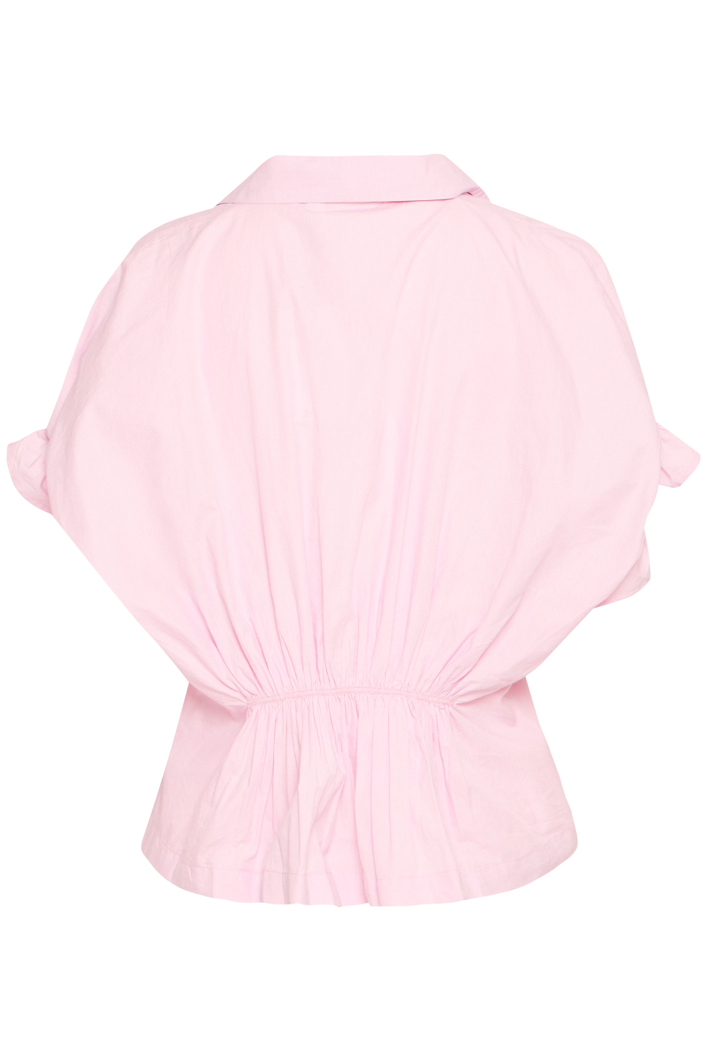 IHSami Shirt i lyserød – Let skjorte med feminine flæser
