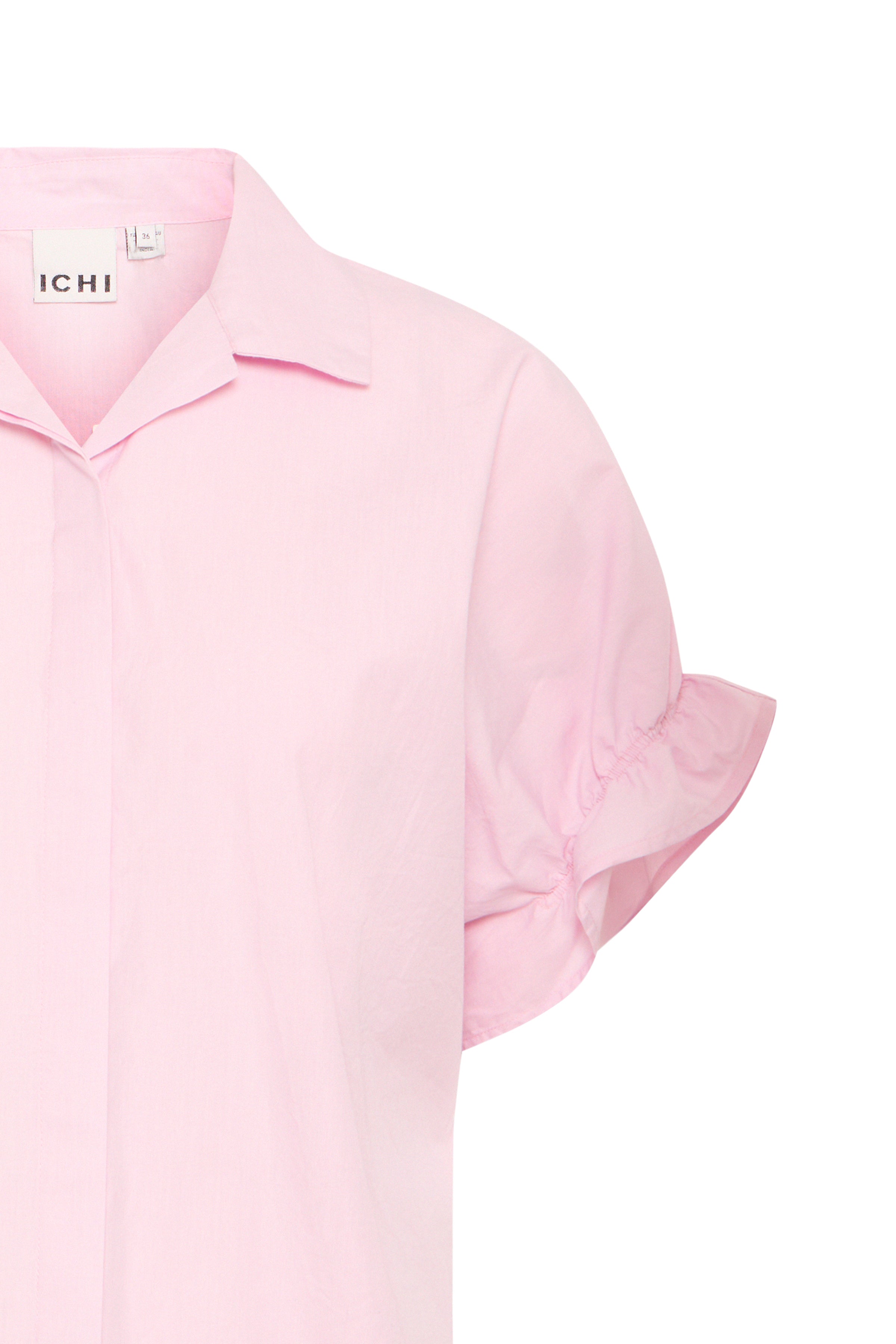 IHSami Shirt i lyserød – Let skjorte med feminine flæser