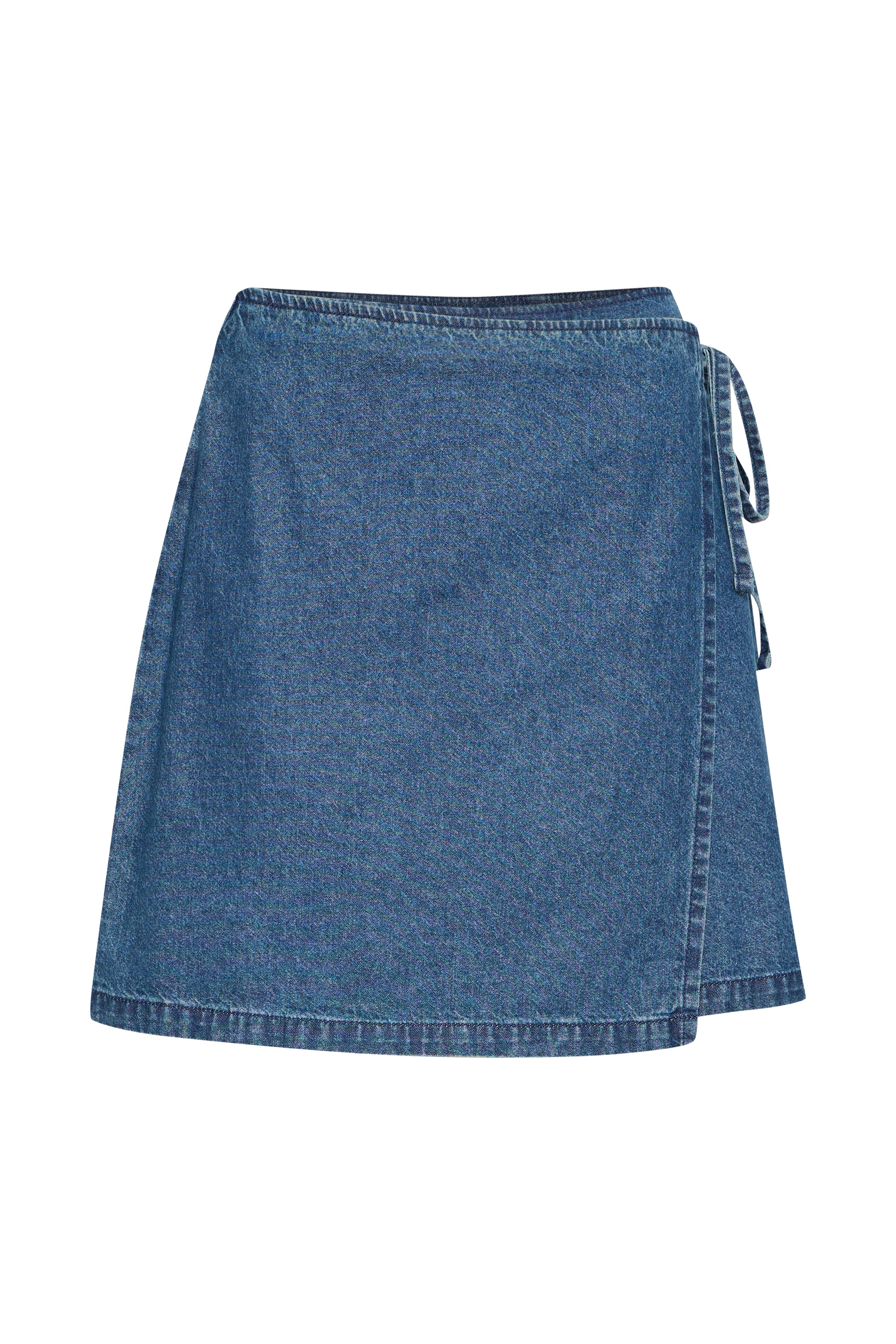ICHI IHDallas Skirt – Kort slå-om nederdel i denim