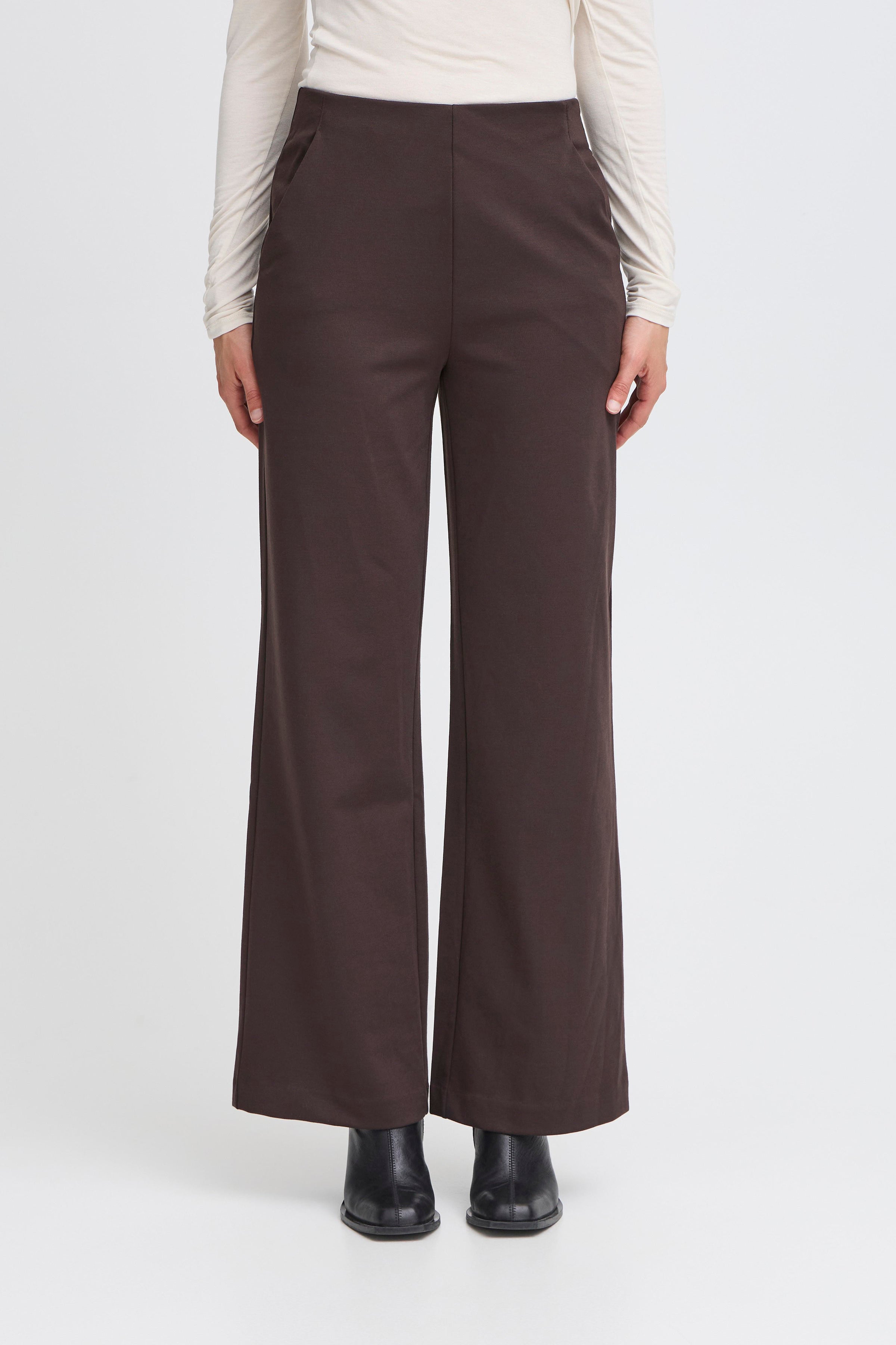 Ichi - IHKate Wide pants i mørkebrun