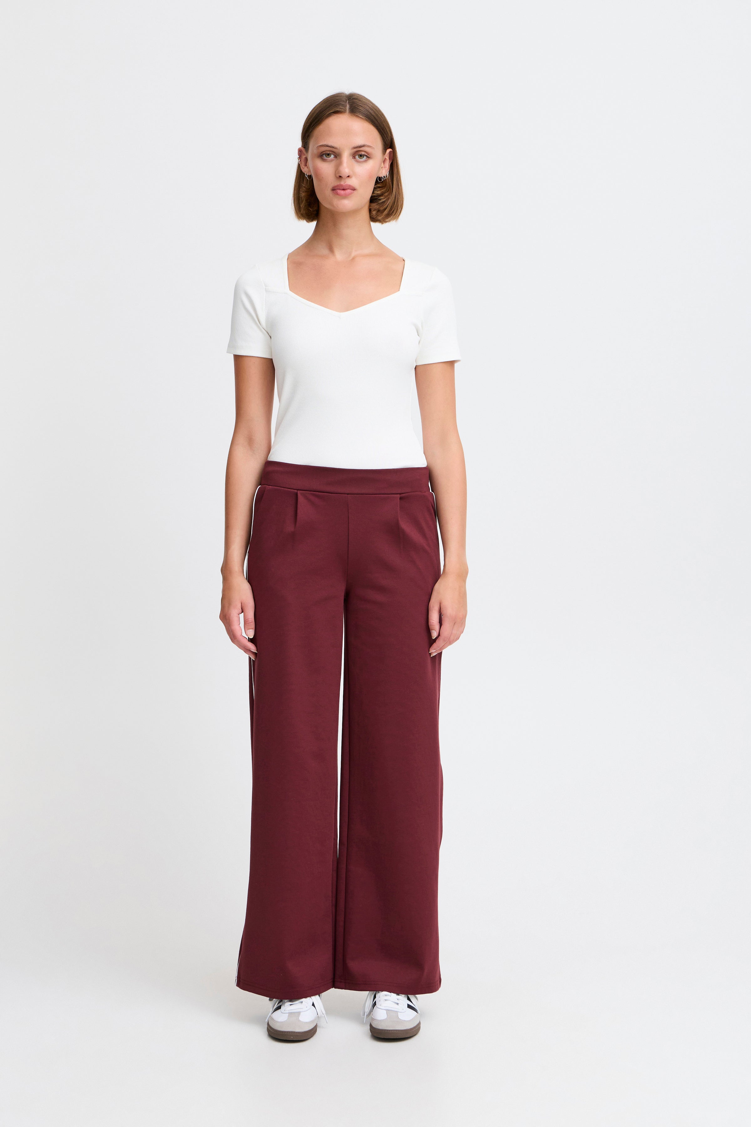 Ichi IXKate Wide pant, bordeaux