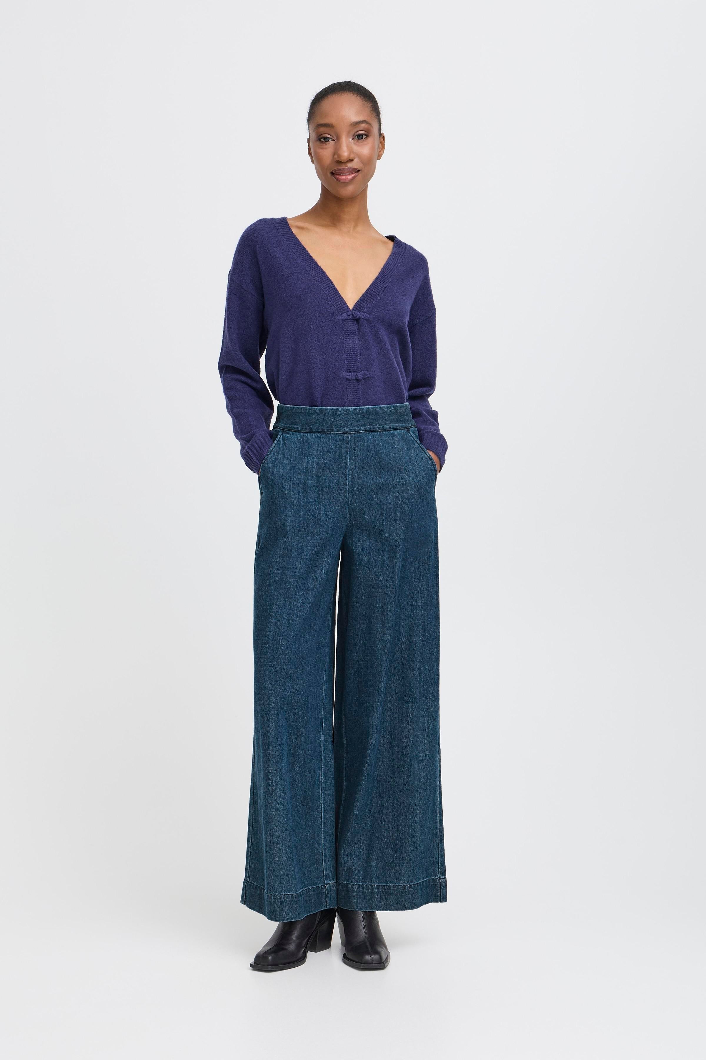 Ichi - IHAubery Pant, bløde denim bukser