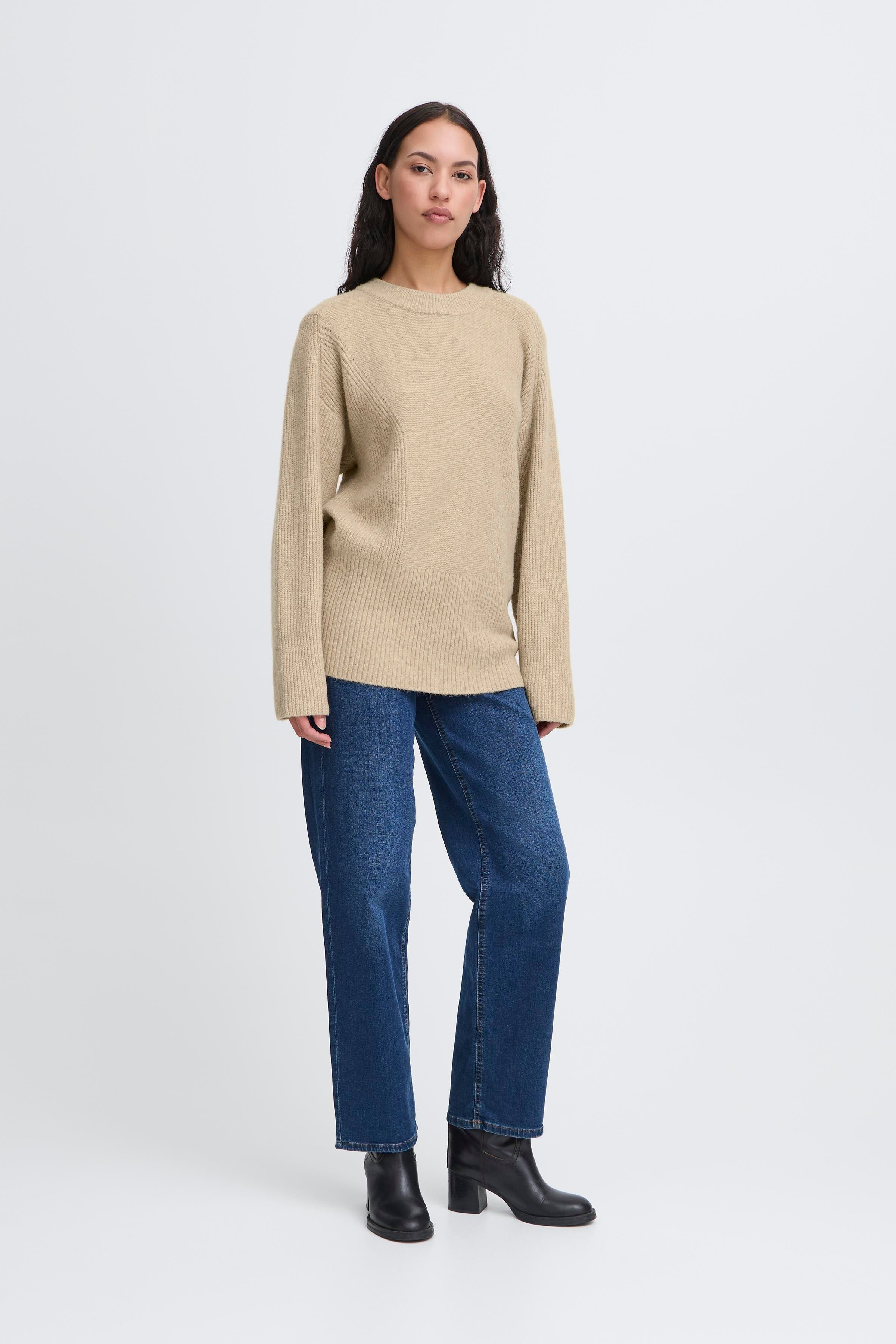 Ichi - IHDucie Strik i beige