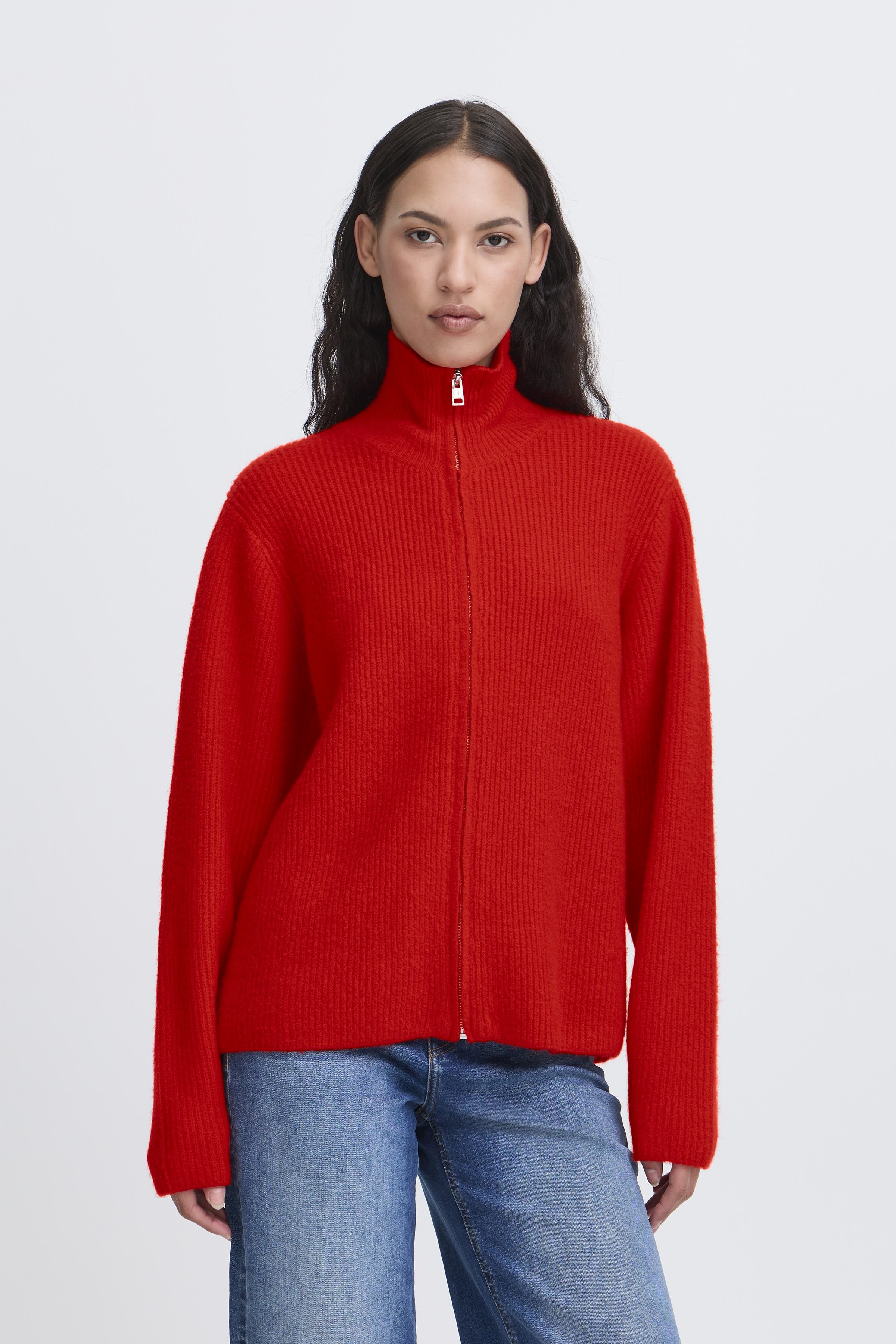 Ichi - IHDucie Cardigan i rød