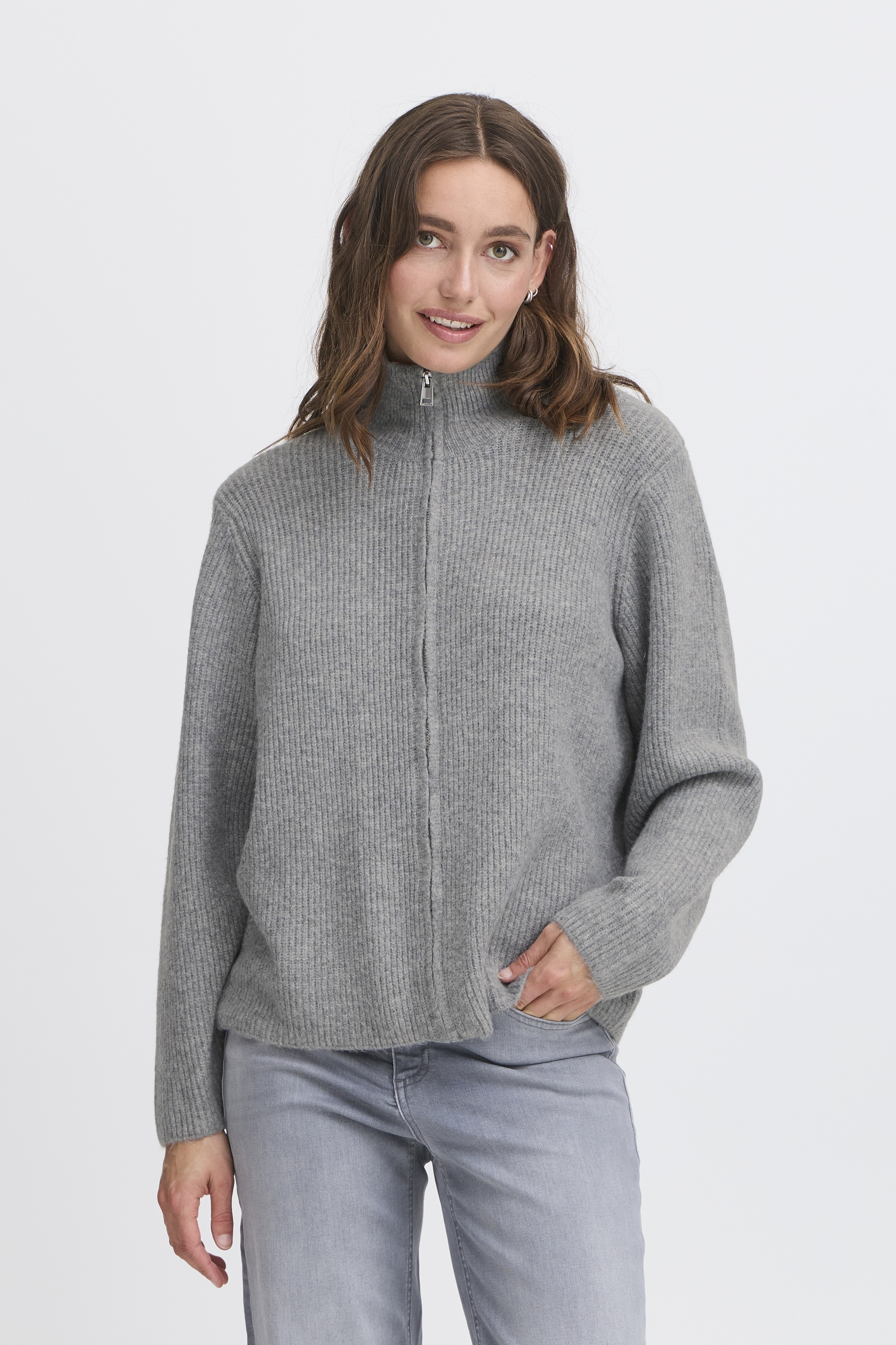 Ichi - IHDucie Cardigan i Grå