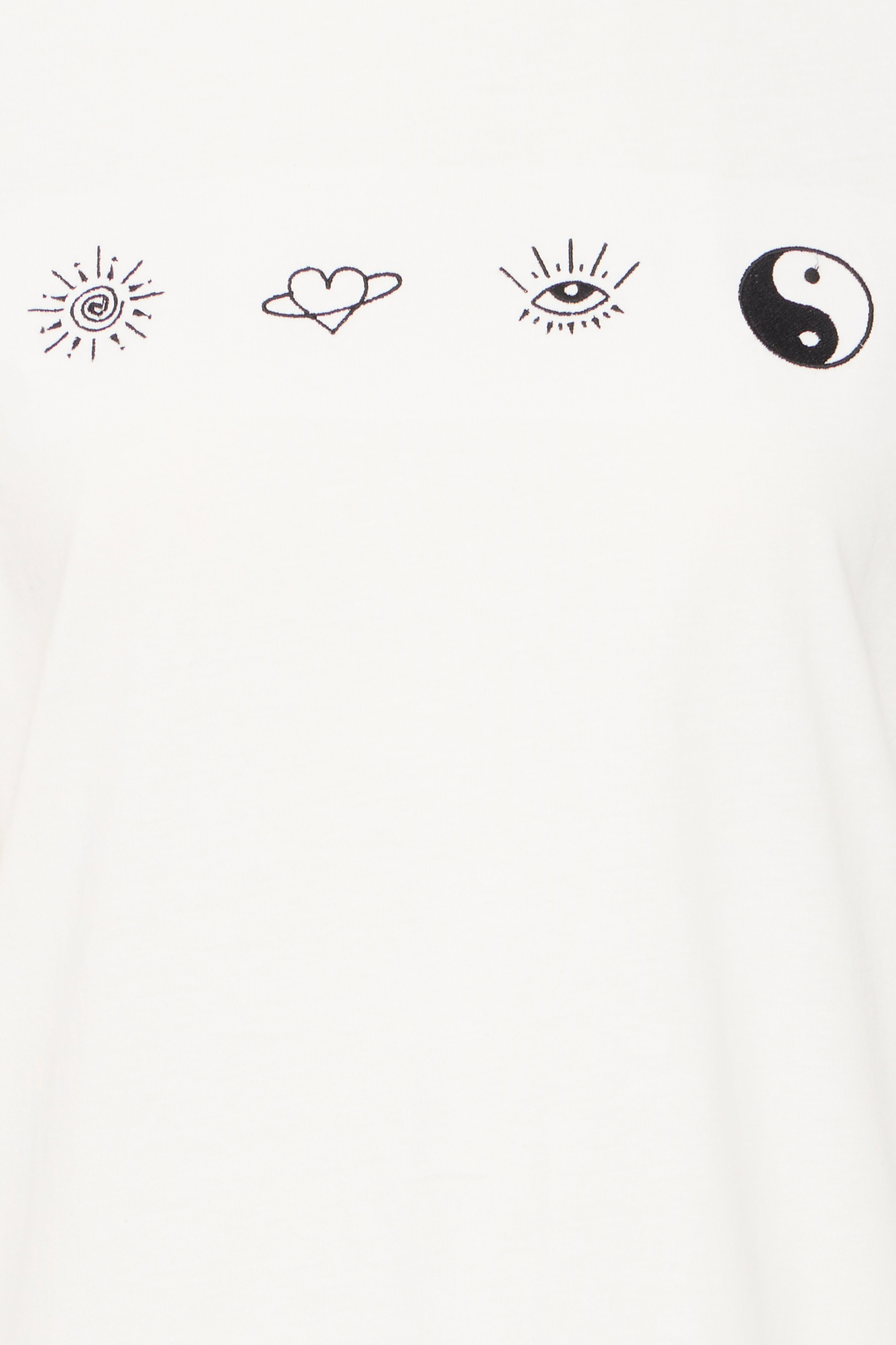 Ichi IHCamino T-shirt - Hvid T-shirt med Symboler