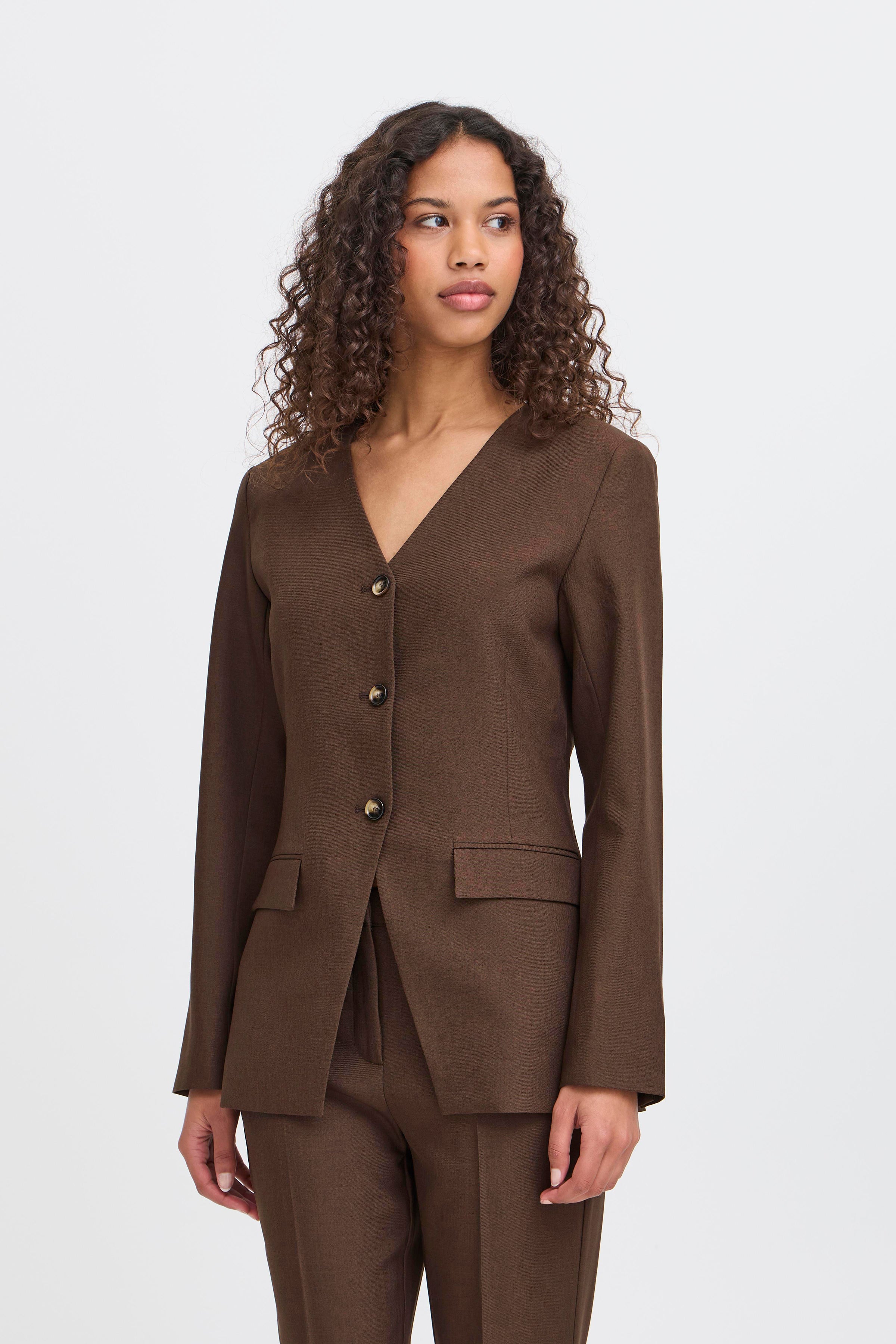 Ichi - IHLexi Blazer i mørkebrun