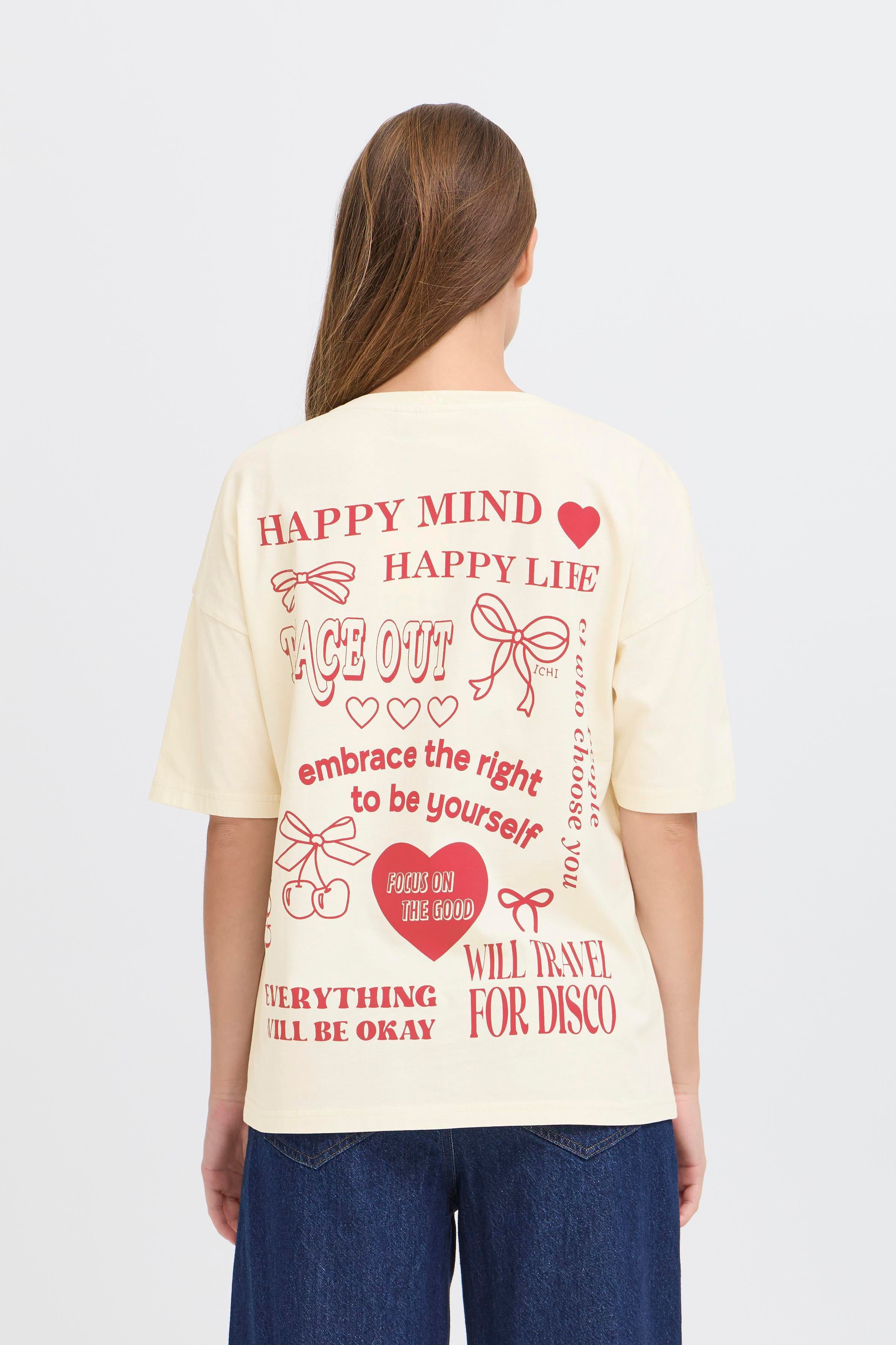 Ichi - IHNabino T-shirt med rygprint