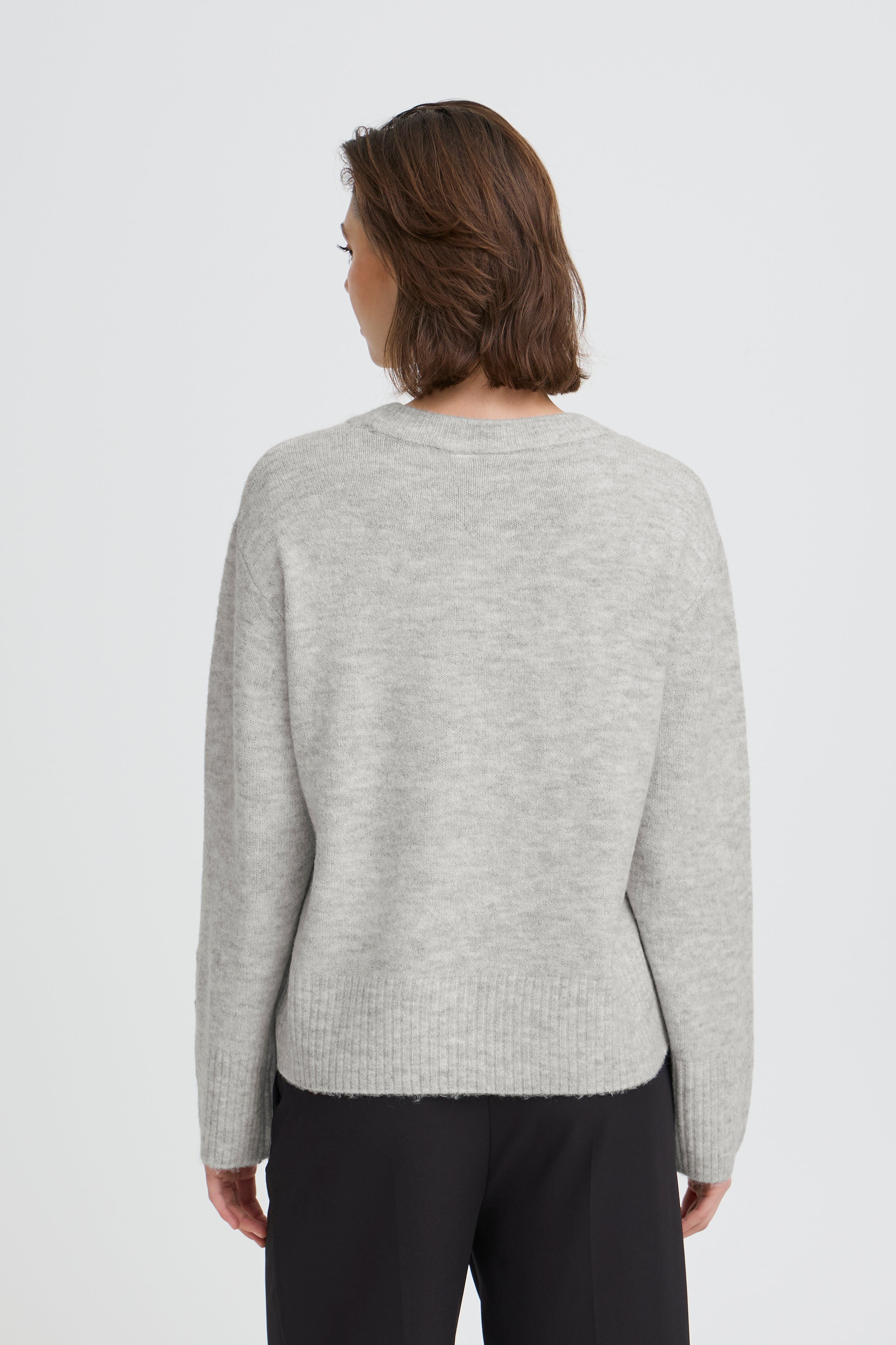 Ichi - Ihbaling Klassisk Strik i Lys Grå