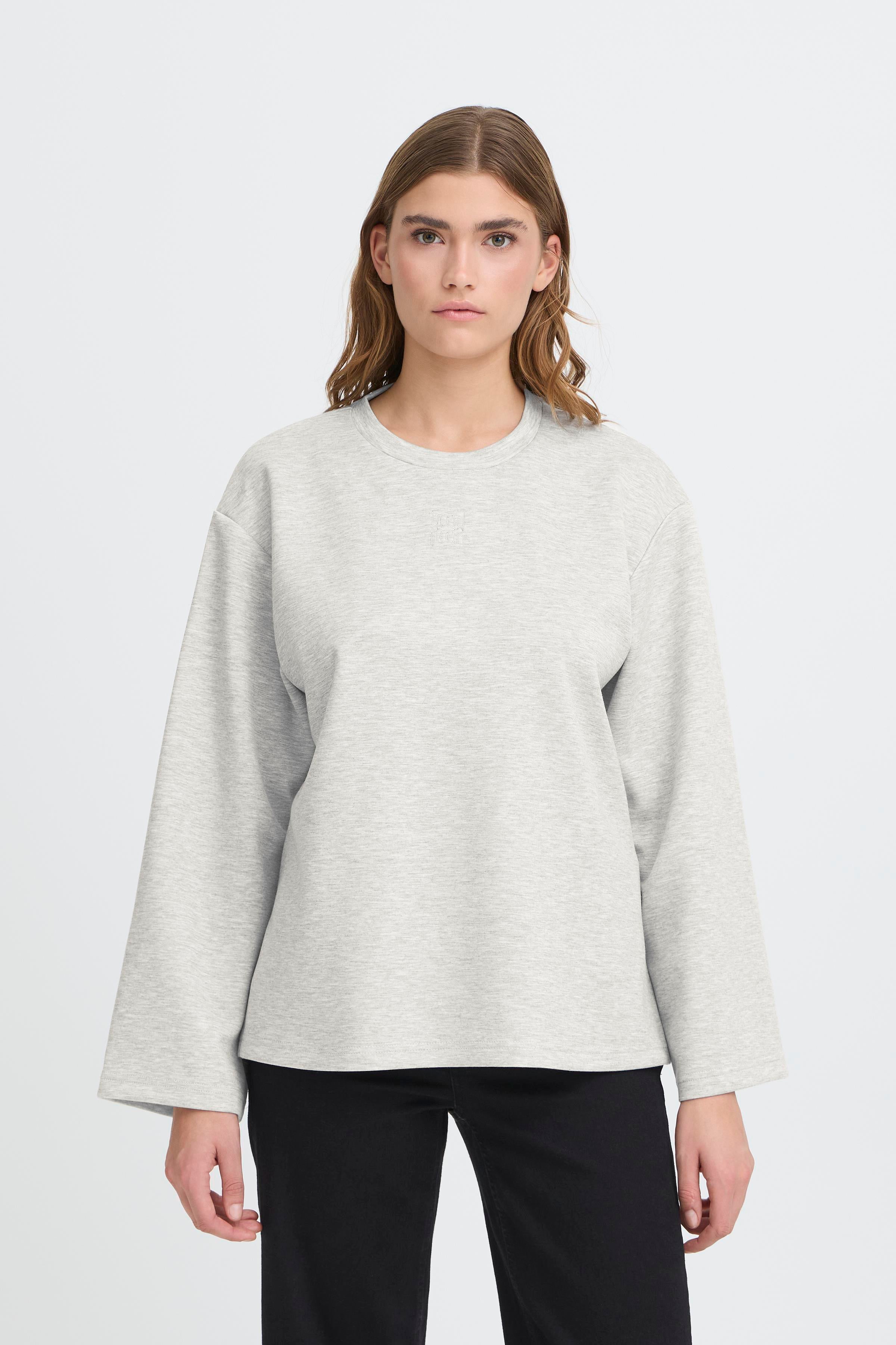 Ichi - IHCozy sweatshirt i grå