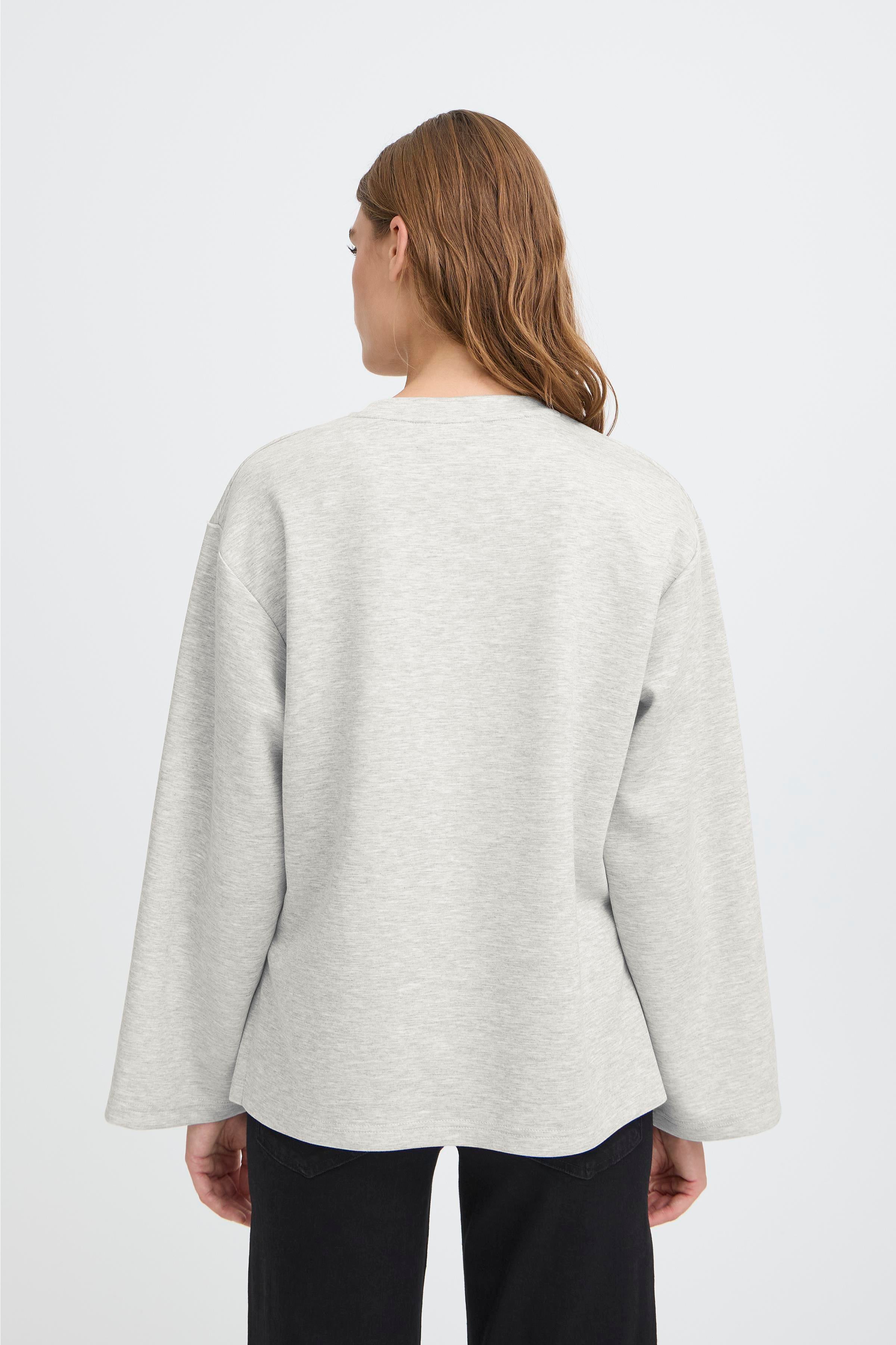 Ichi - IHCozy sweatshirt i grå