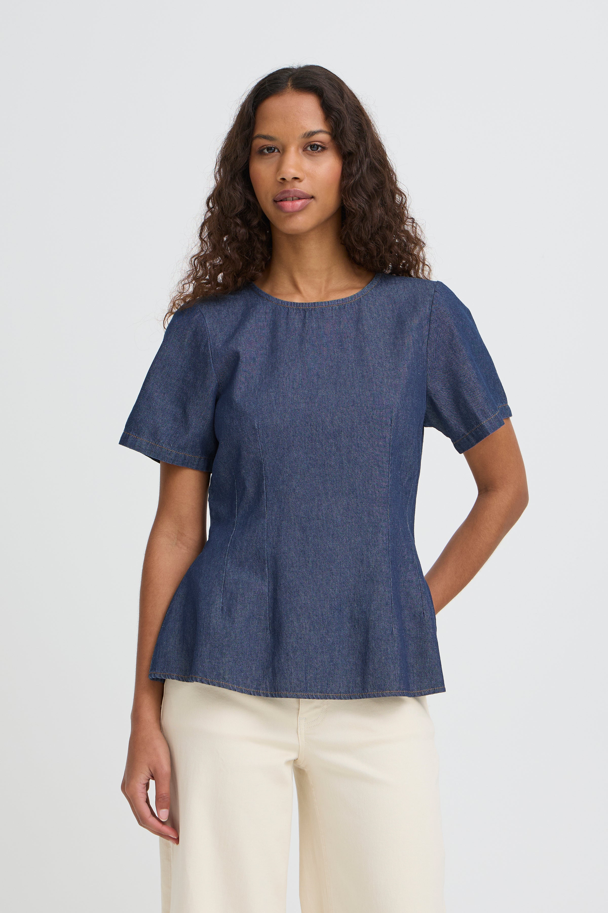 Ichi - IHTulle Bluse i denim