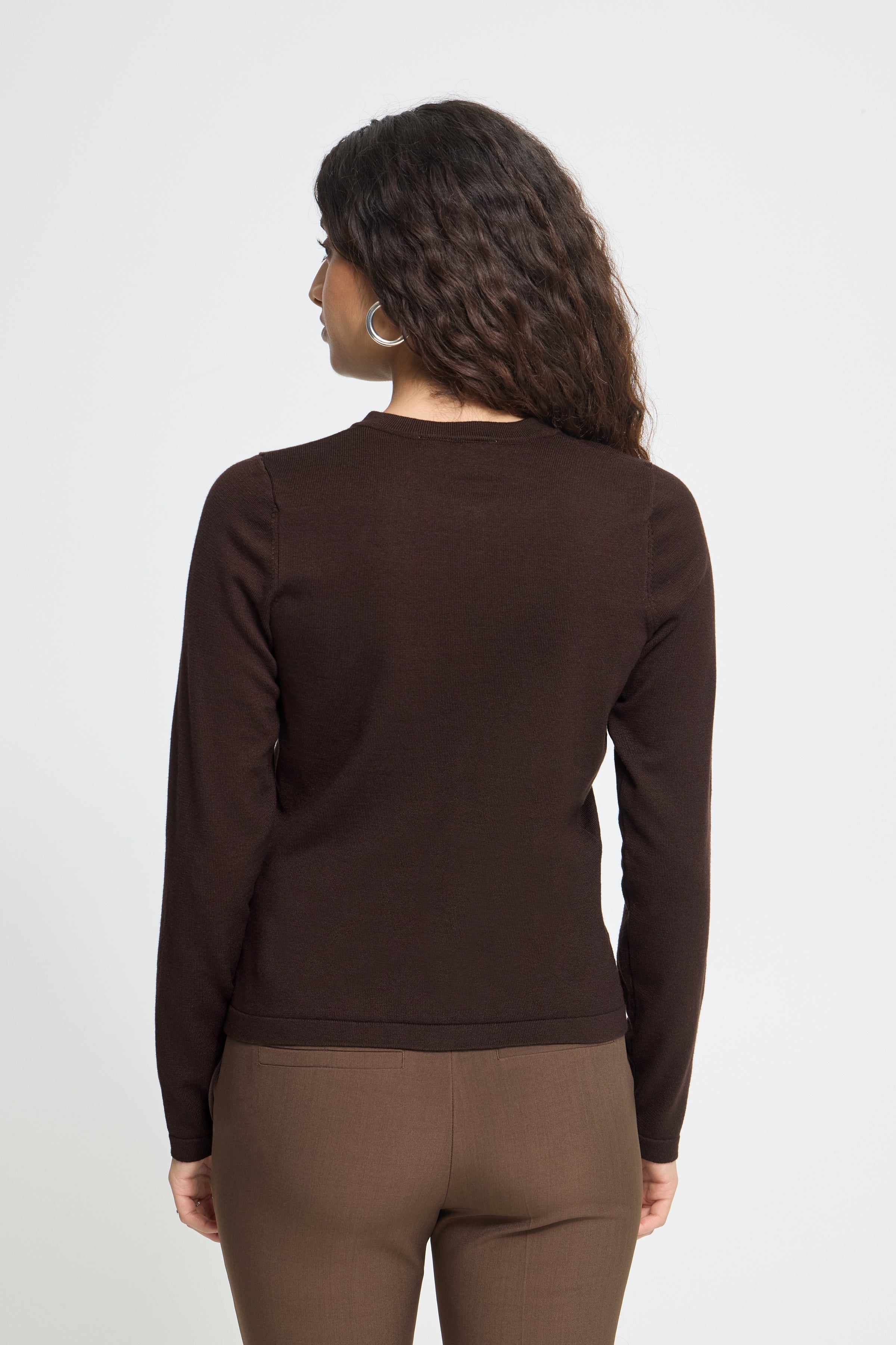 Ichi - Ihluls O-Neck Cardigan Chocolate