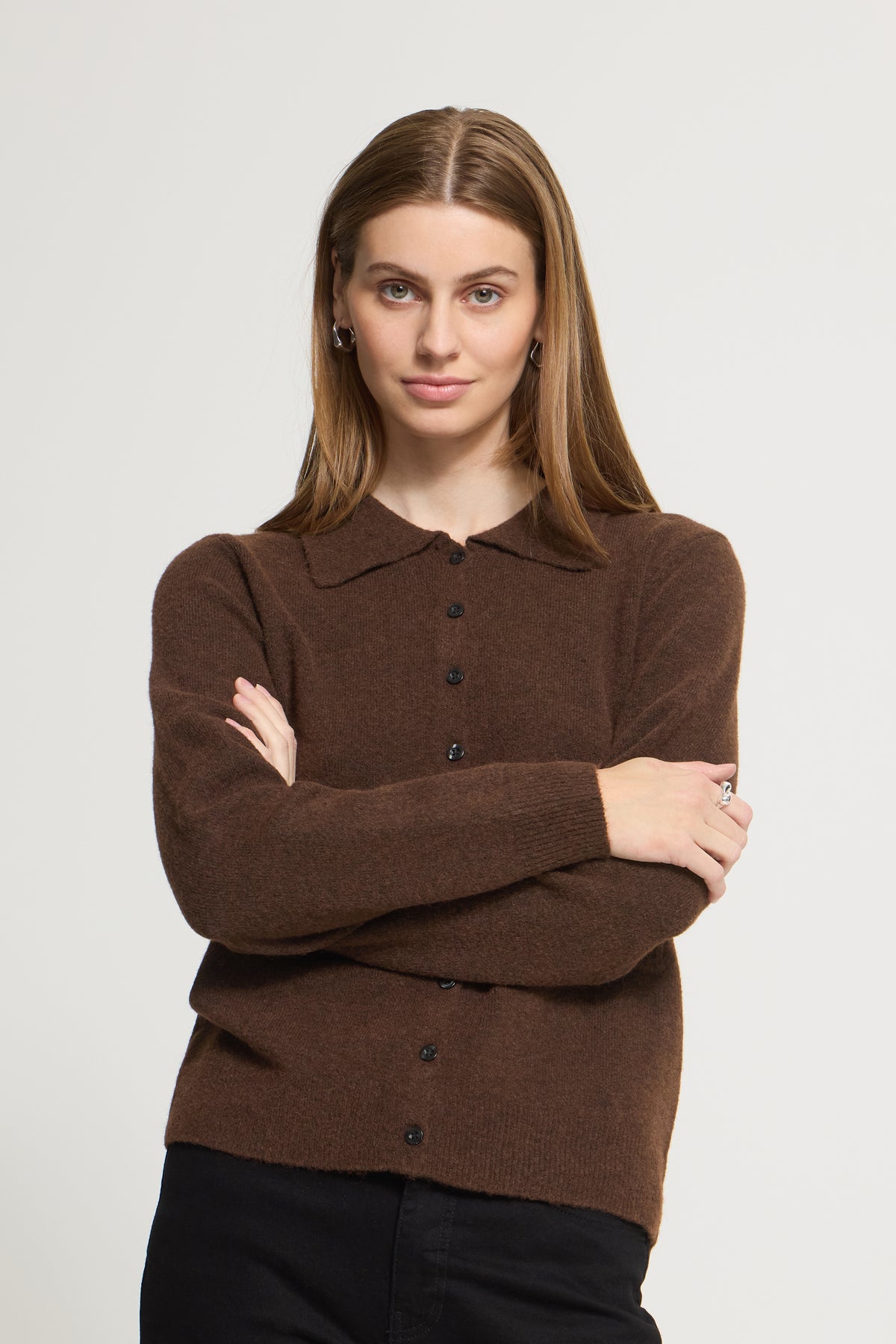 Ichi - IHDasila Cardigan, mørkebrun