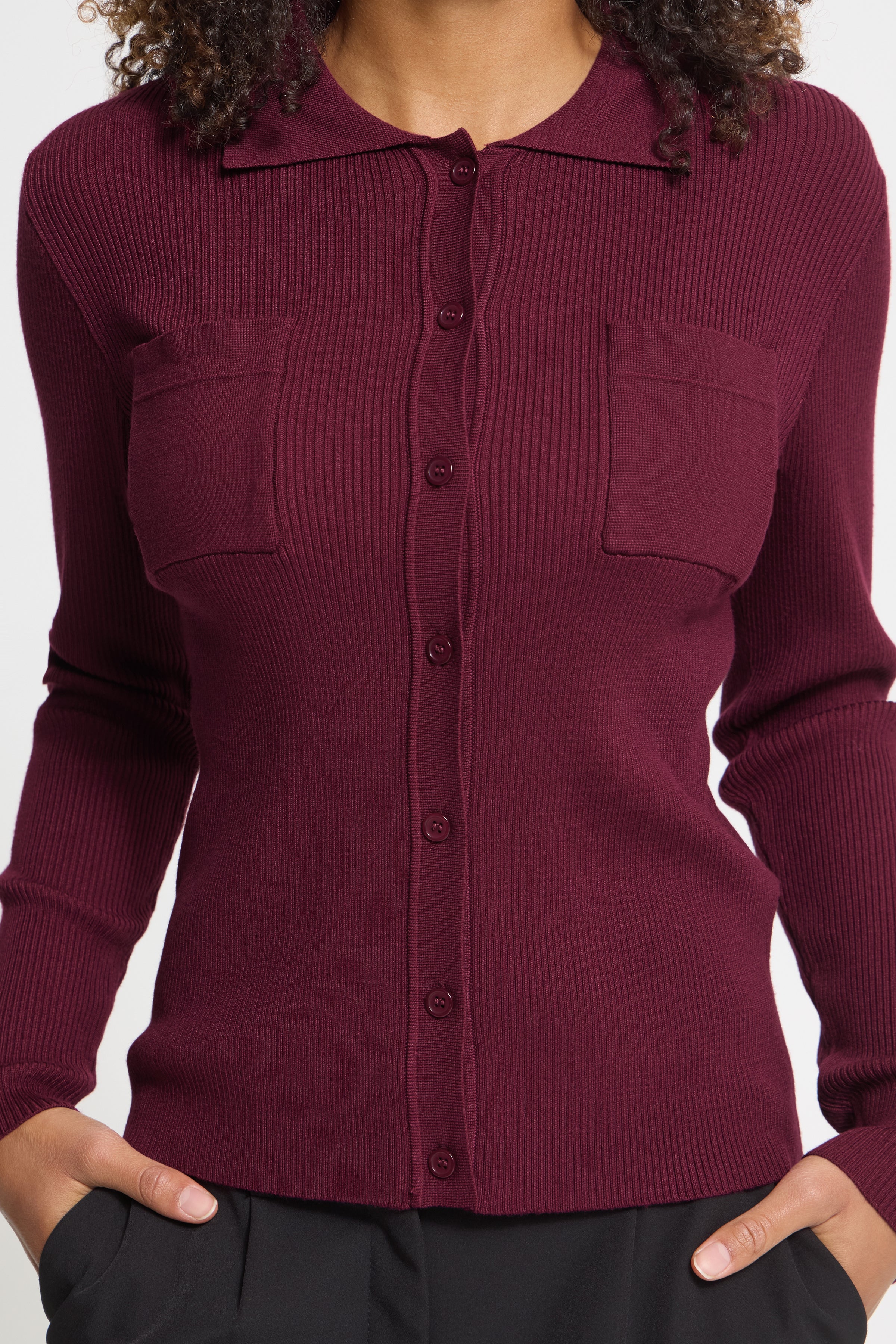 Ichi - Ihluls Rib Polo Cardigan