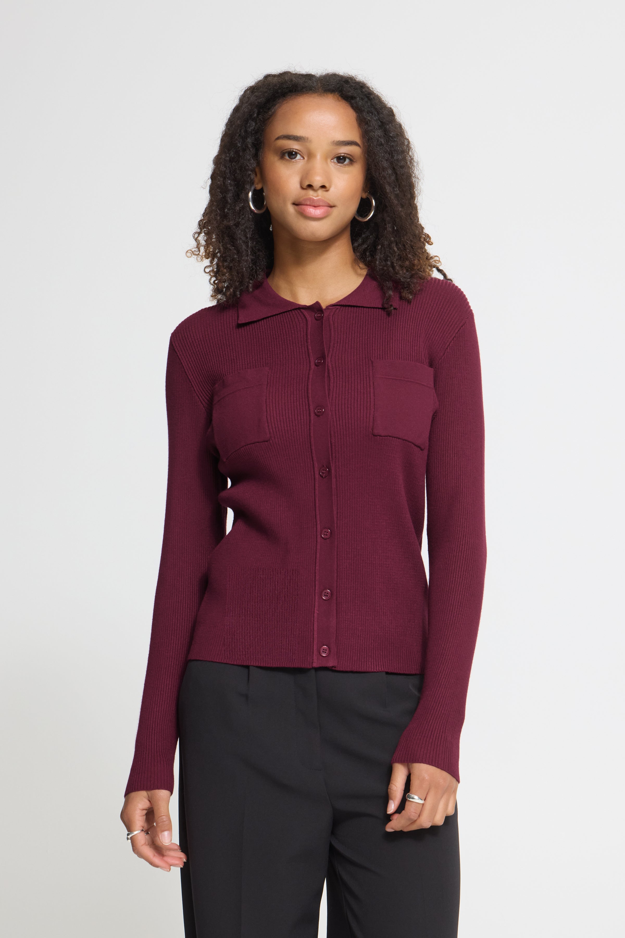 Ichi - Ihluls Rib Polo Cardigan