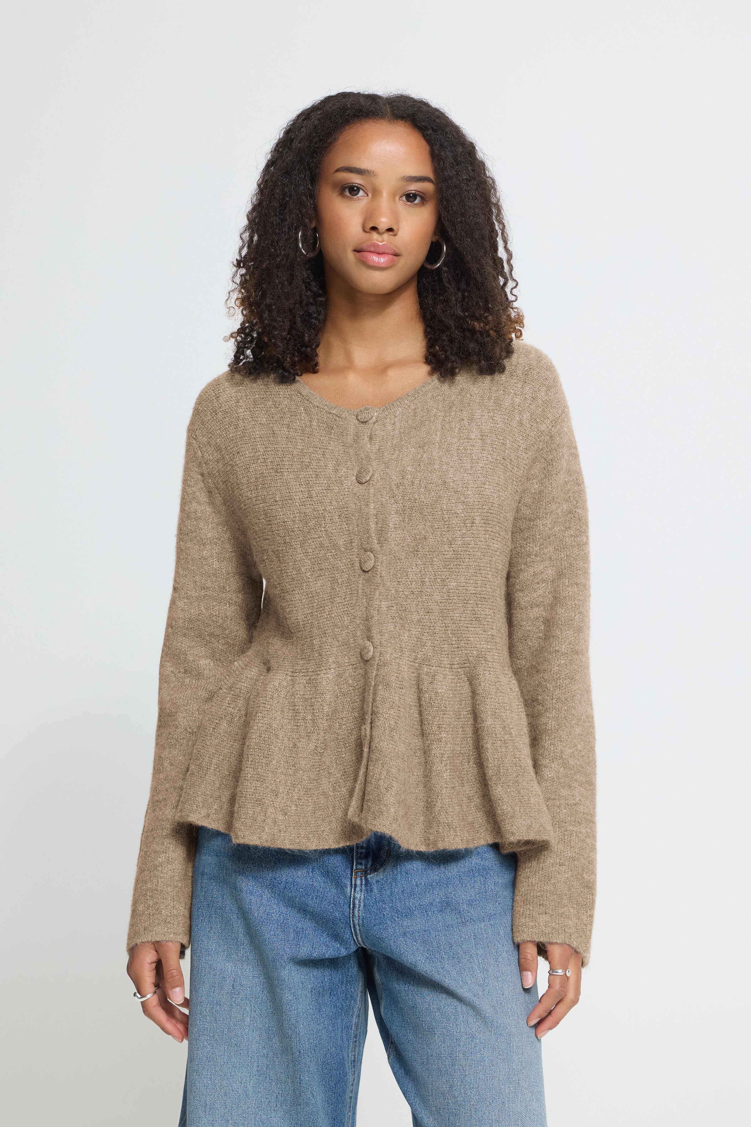 Ichi IHKamara Cardigan med peplum, Fungi